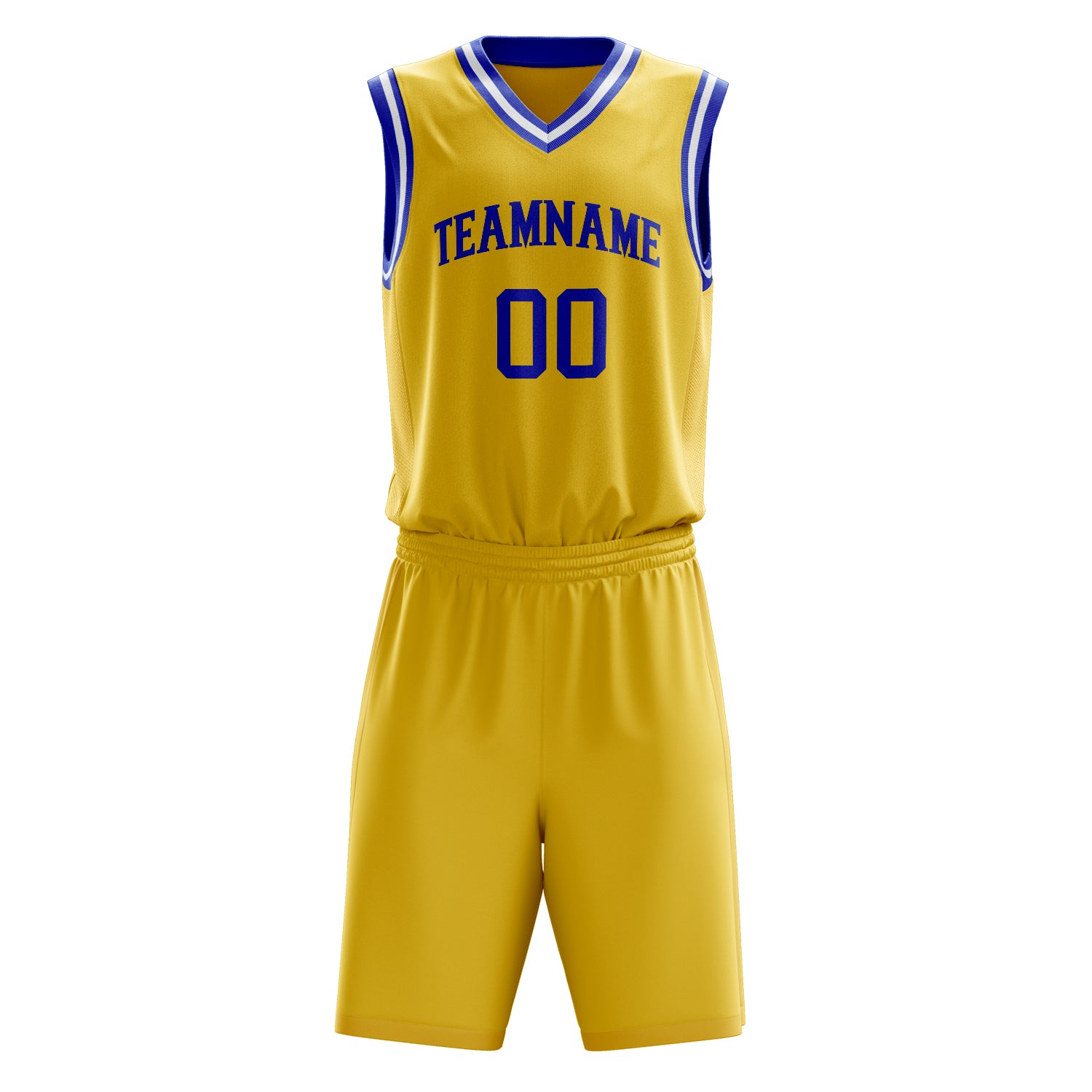 Custom Gold Royal Solid Color Basketball Set