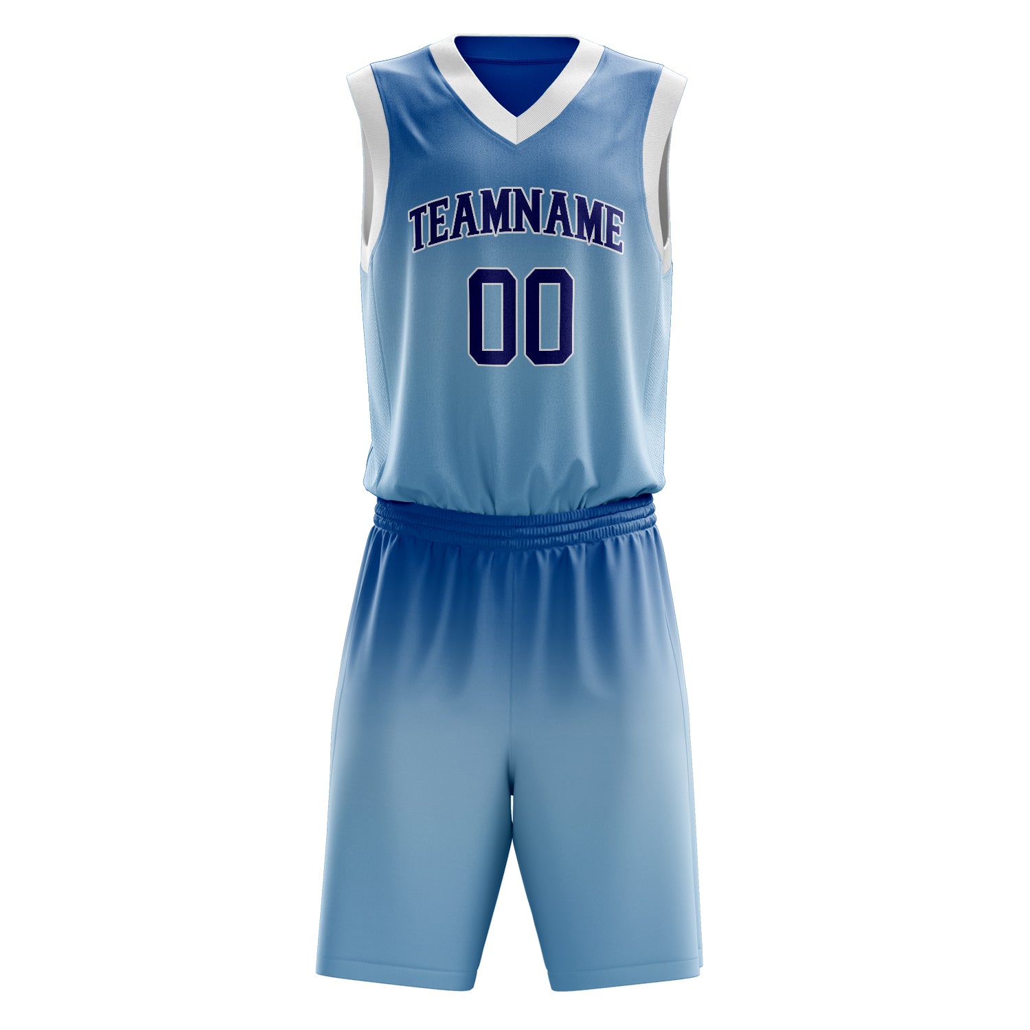 Custom Blue Navy Split Basketball Set