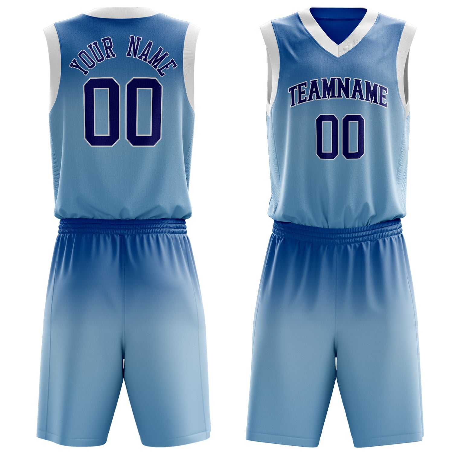 Custom Blue Navy Split Basketball Set
