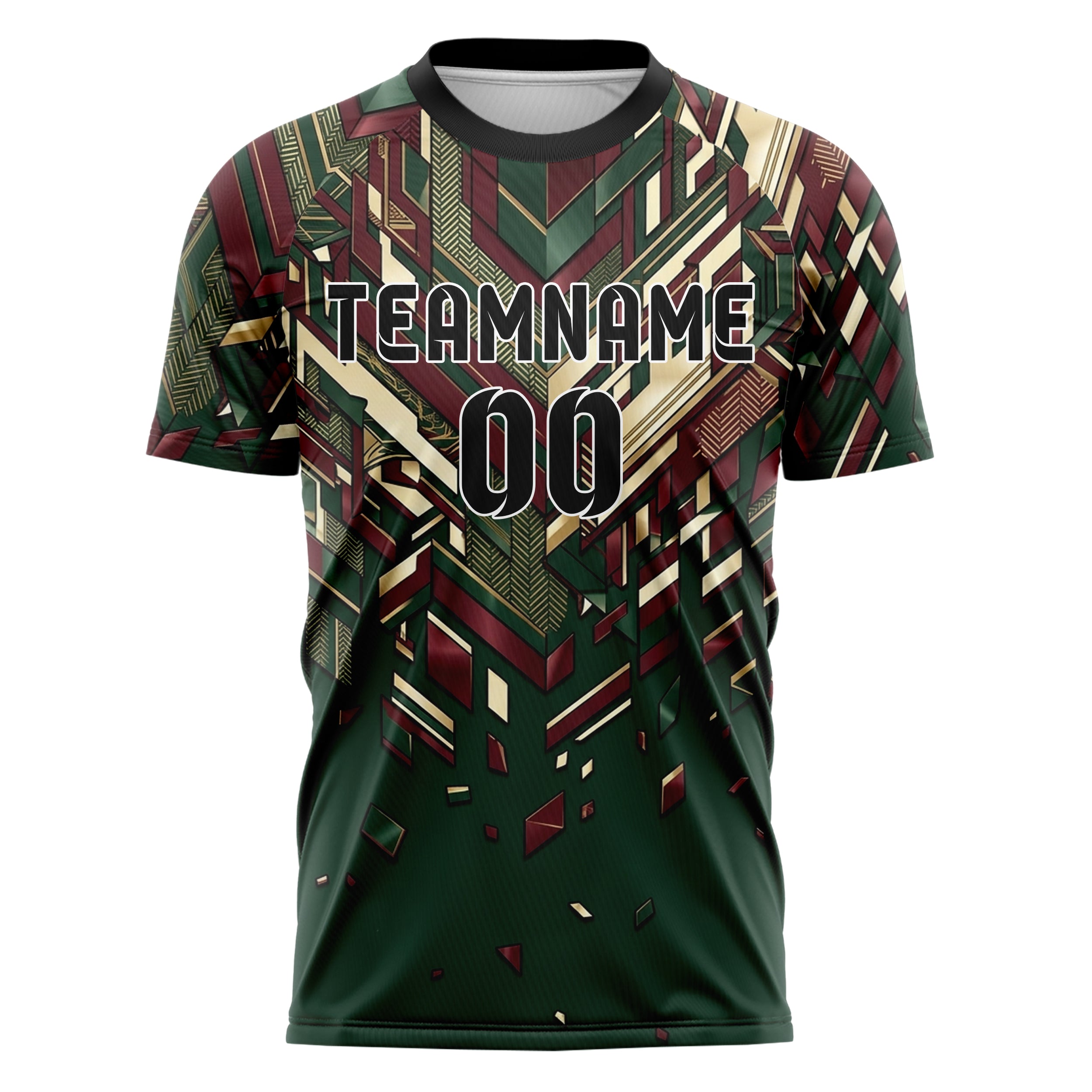 Forest Burgundy Cream Gold Collegiate Stripe Heritage Custom Soccer Jersey