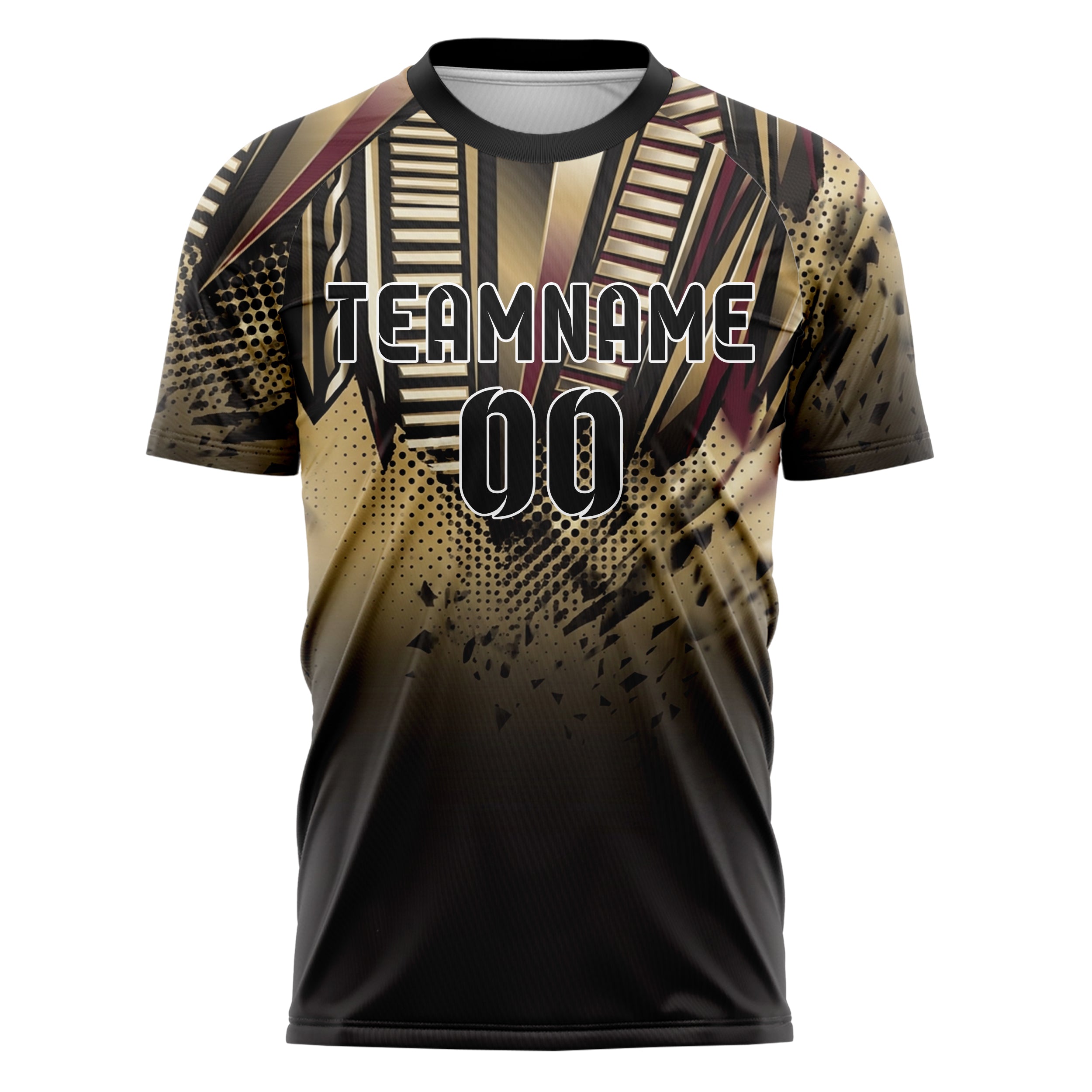 Black Gold Cream Burgundy Cableknit Athletic Rhythm Custom Soccer Jersey