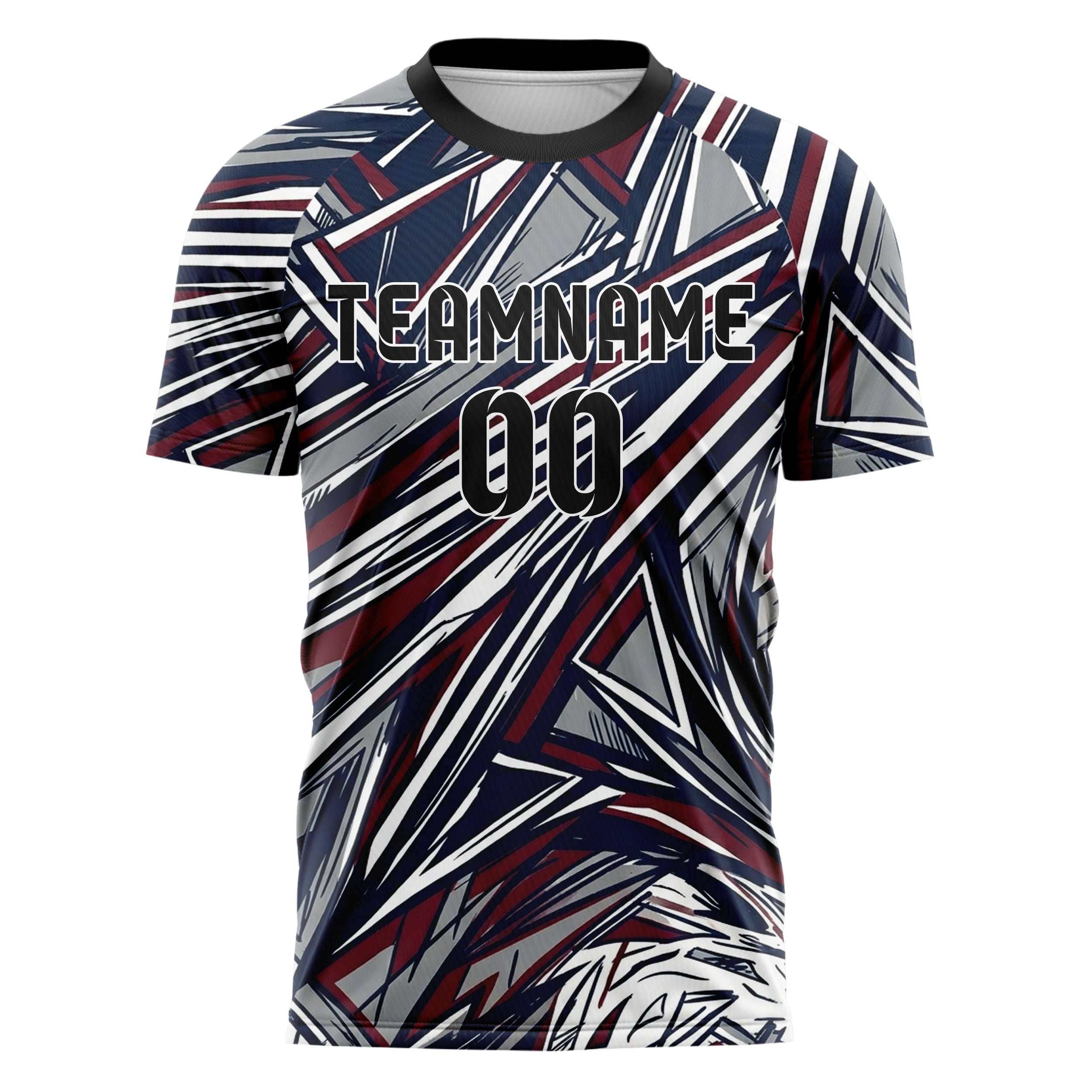 Navy White Maroon Grey Campus Banner Geometry Custom Soccer Jersey