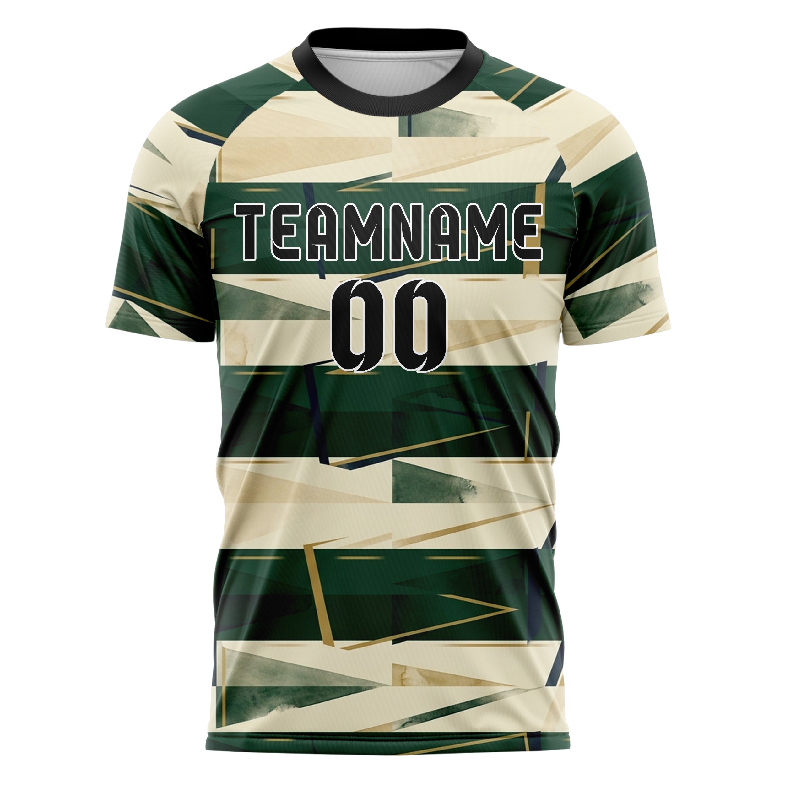 Hunter Green Cream Navy Old Gold Trophyroom Pennant Shards Custom Soccer Jersey