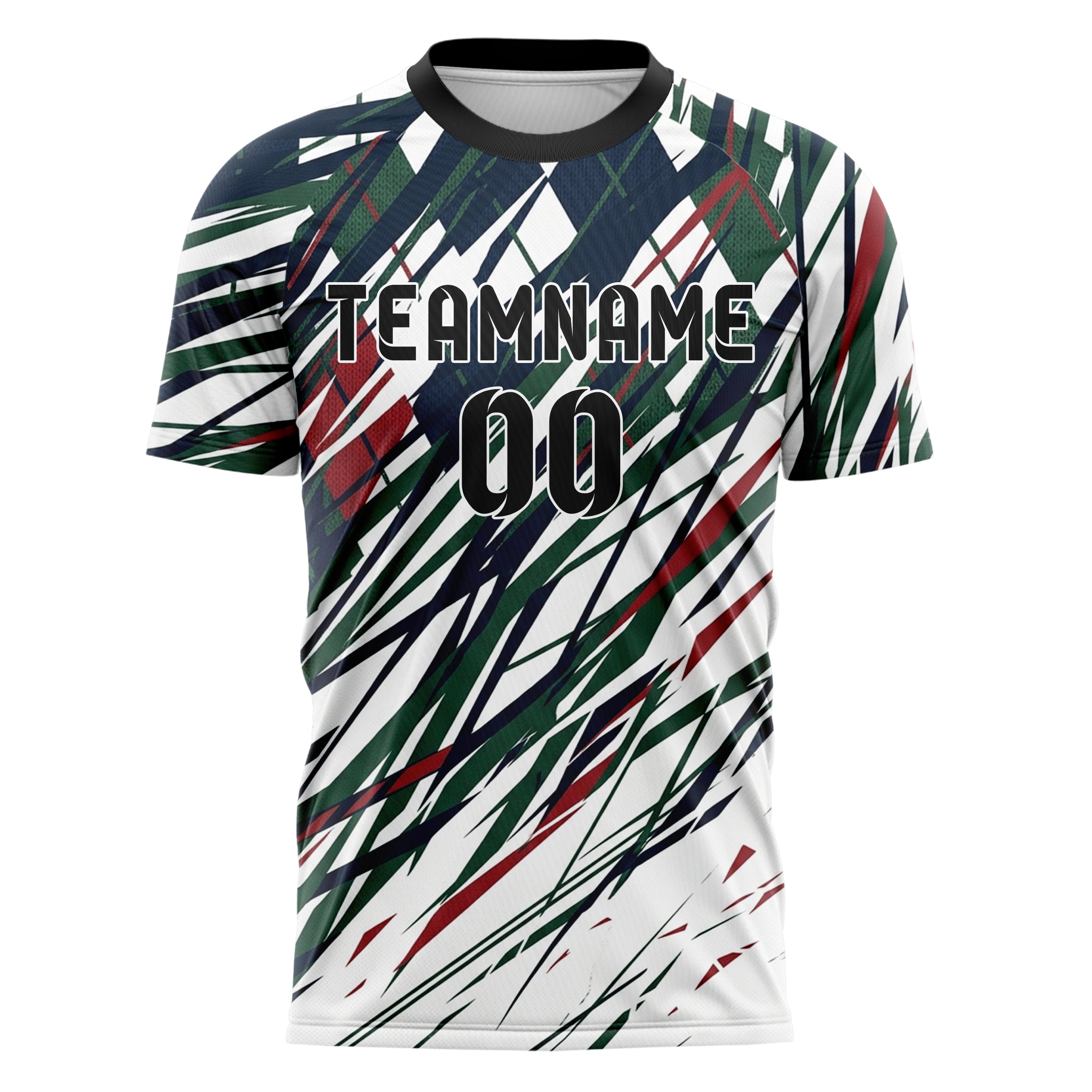 White Navy Hunter Green Red Varsity Argyle Fracture Custom Soccer Jersey