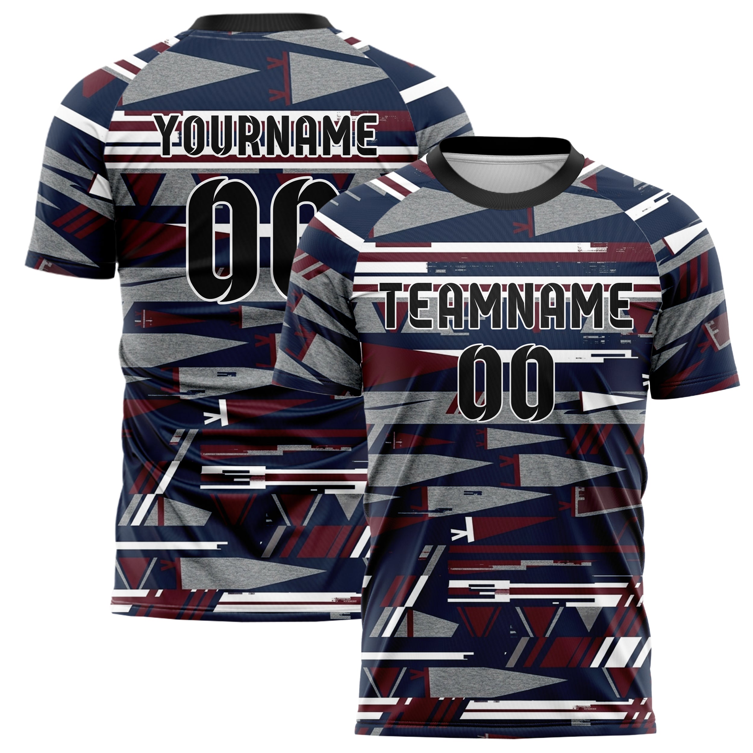 Navy White Maroon Grey Trophyroom Pennant Shards Custom Soccer Jersey
