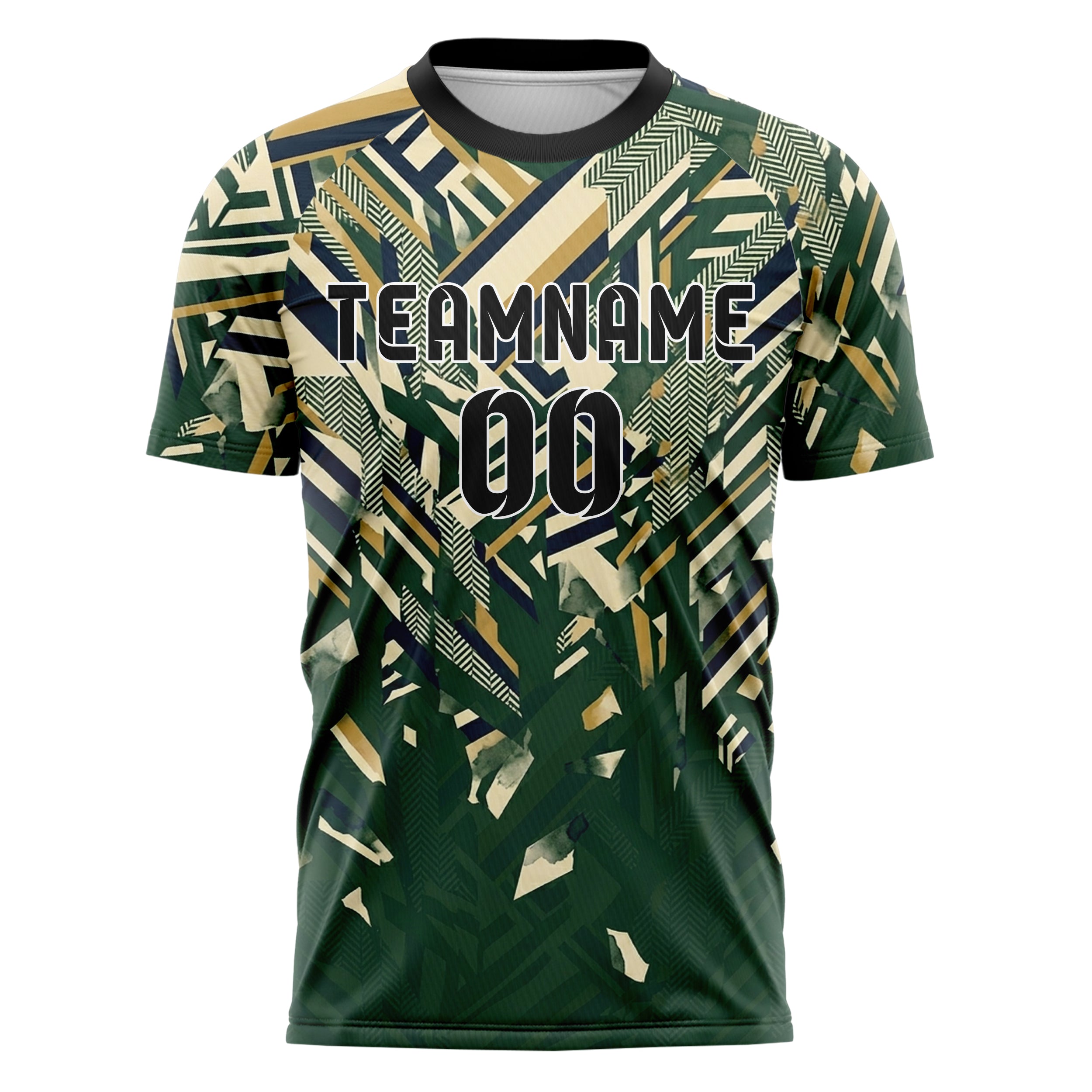 Hunter Green Cream Navy Old Gold Collegiate Stripe Heritage Custom Soccer Jersey