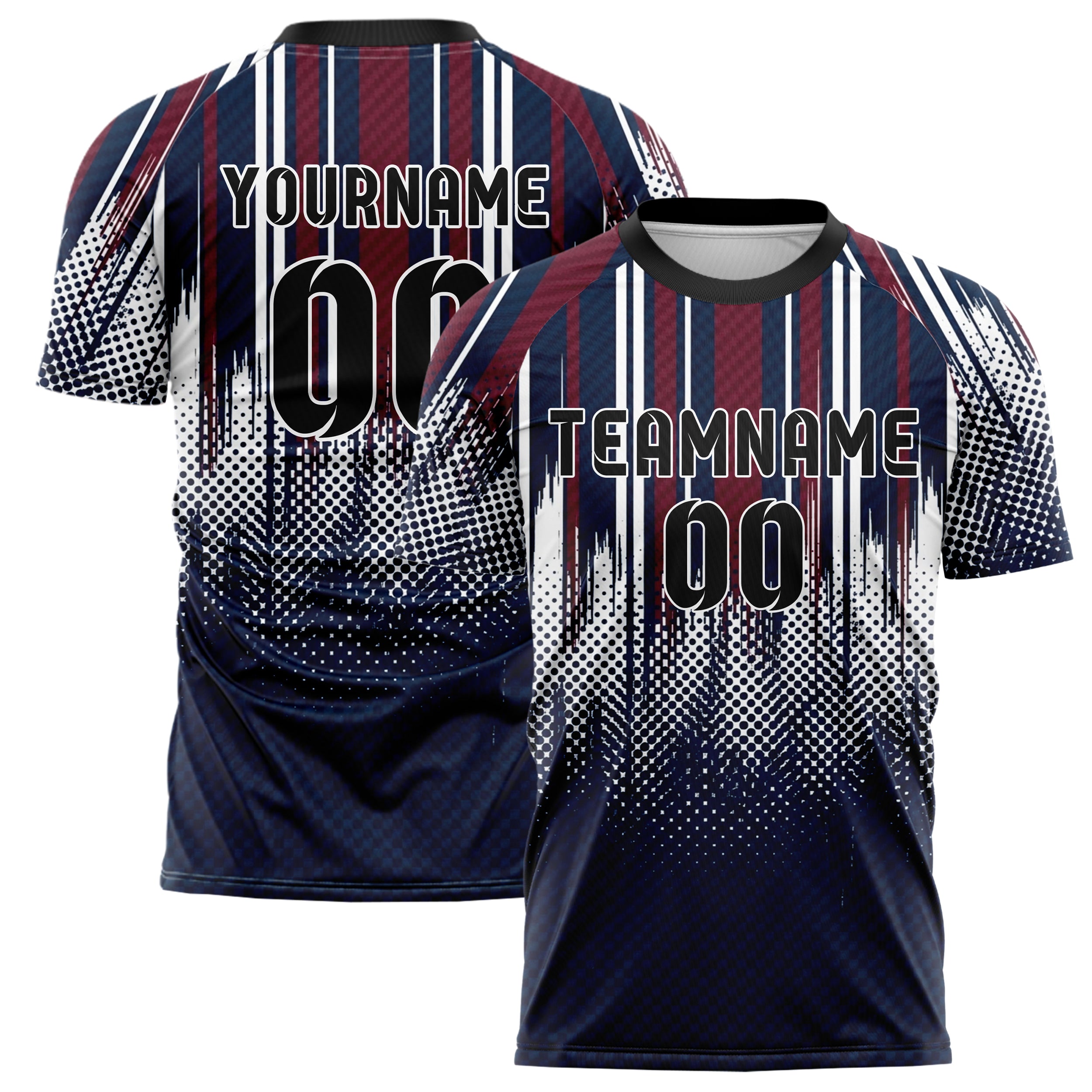 Navy White Maroon Grey Rowing Blazer Lines Custom Soccer Jersey