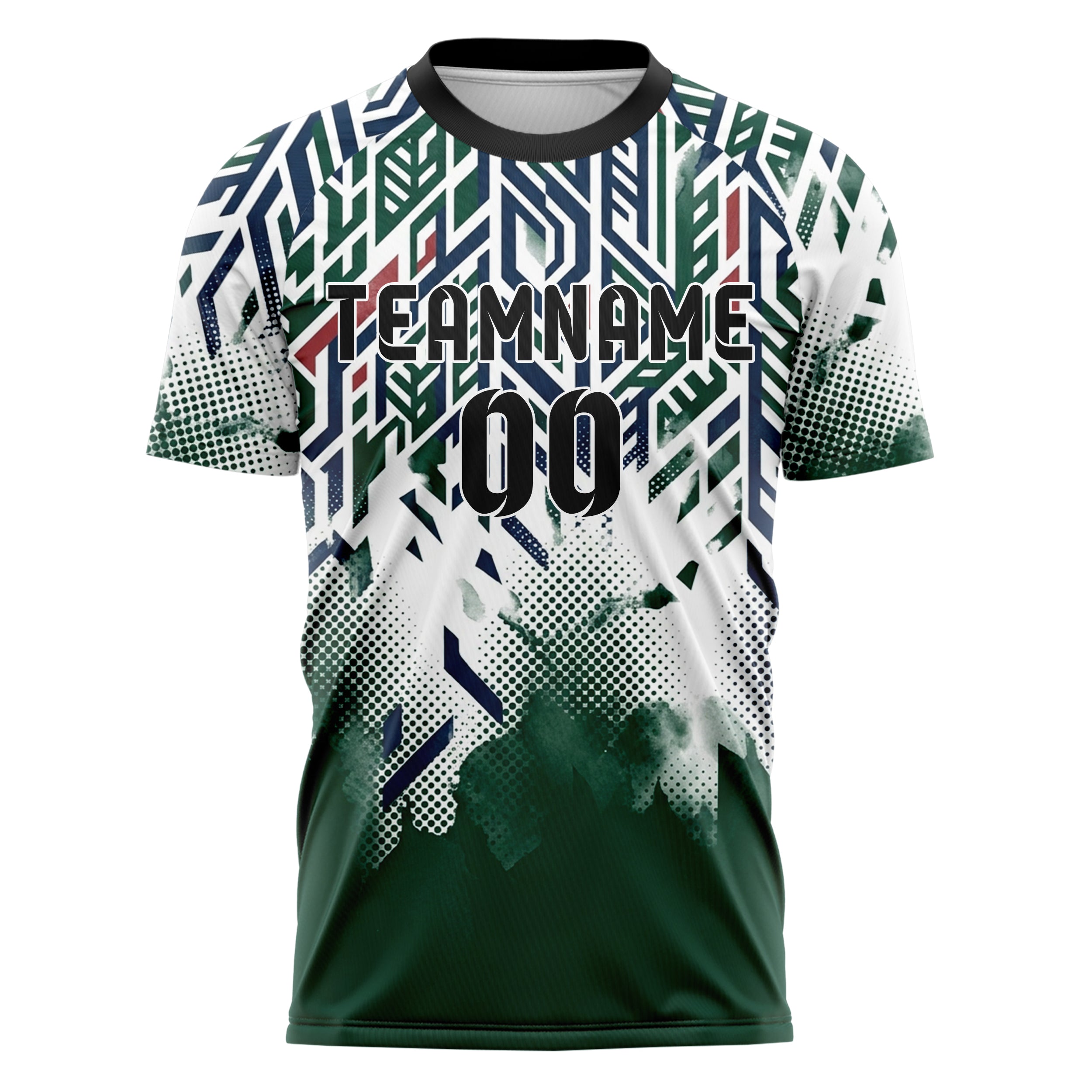 White Navy Hunter Green Red Cableknit Athletic Rhythm Custom Soccer Jersey