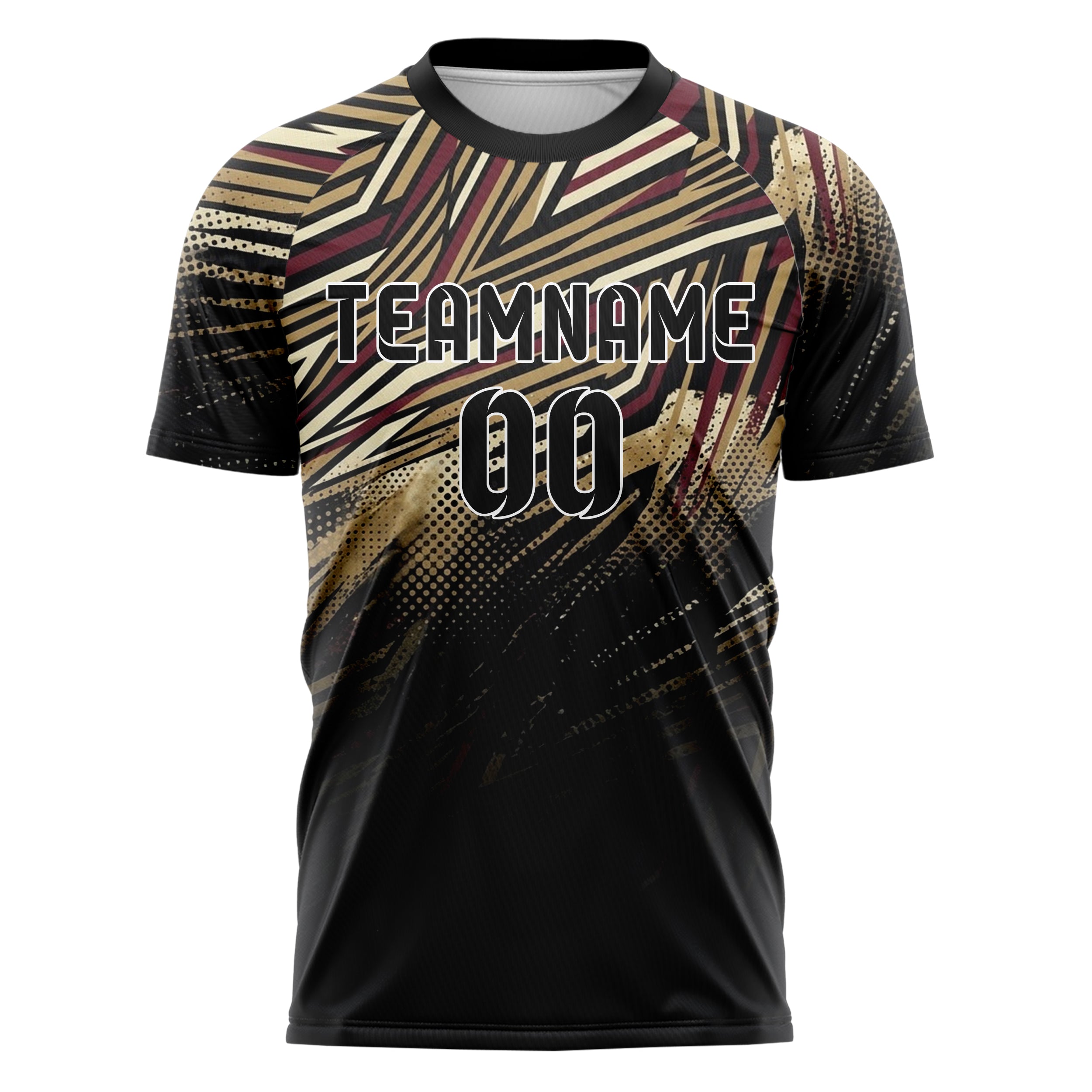 Black Gold Cream Burgundy Rowing Blazer Lines Custom Soccer Jersey