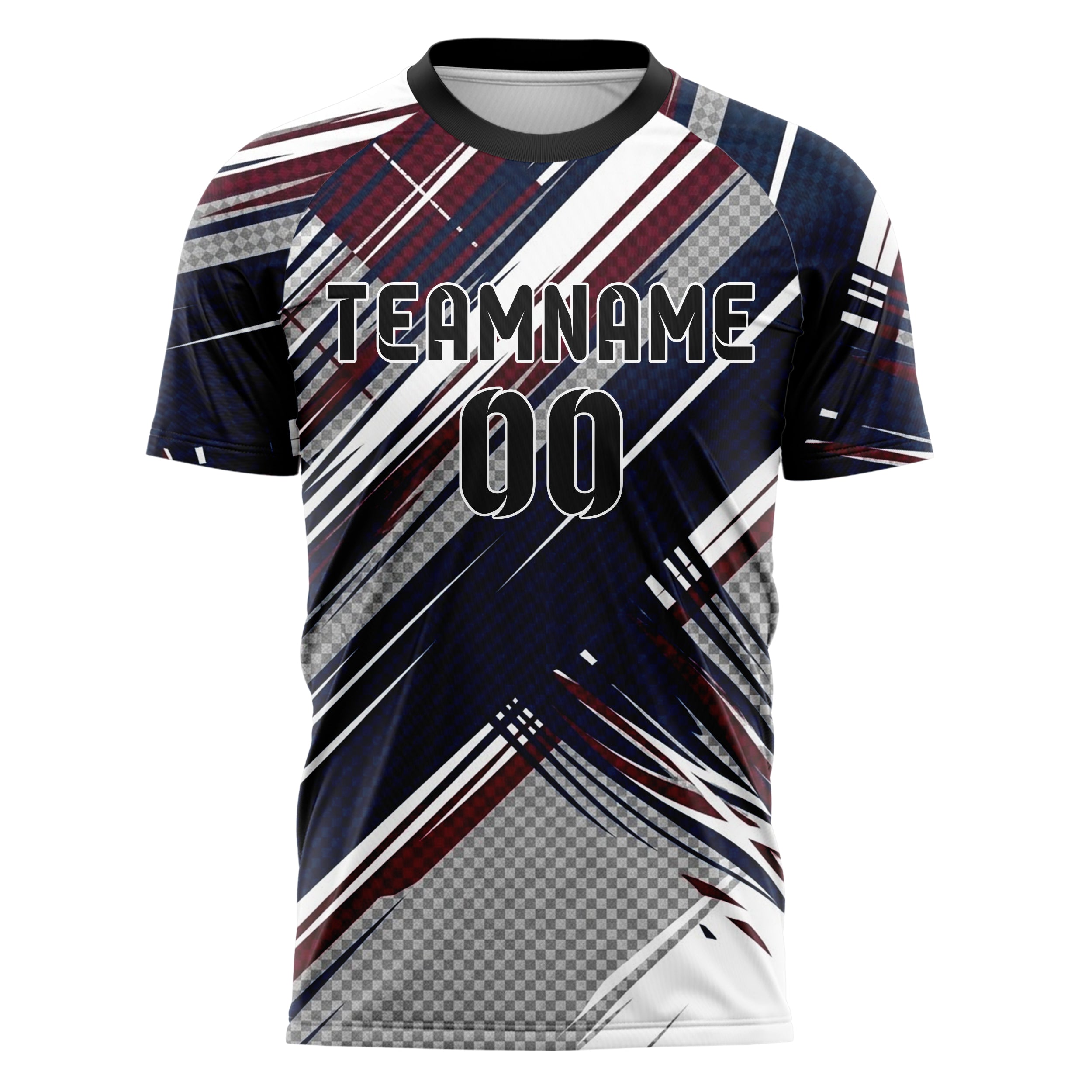 Navy White Maroon Grey Varsity Argyle Fracture Custom Soccer Jersey