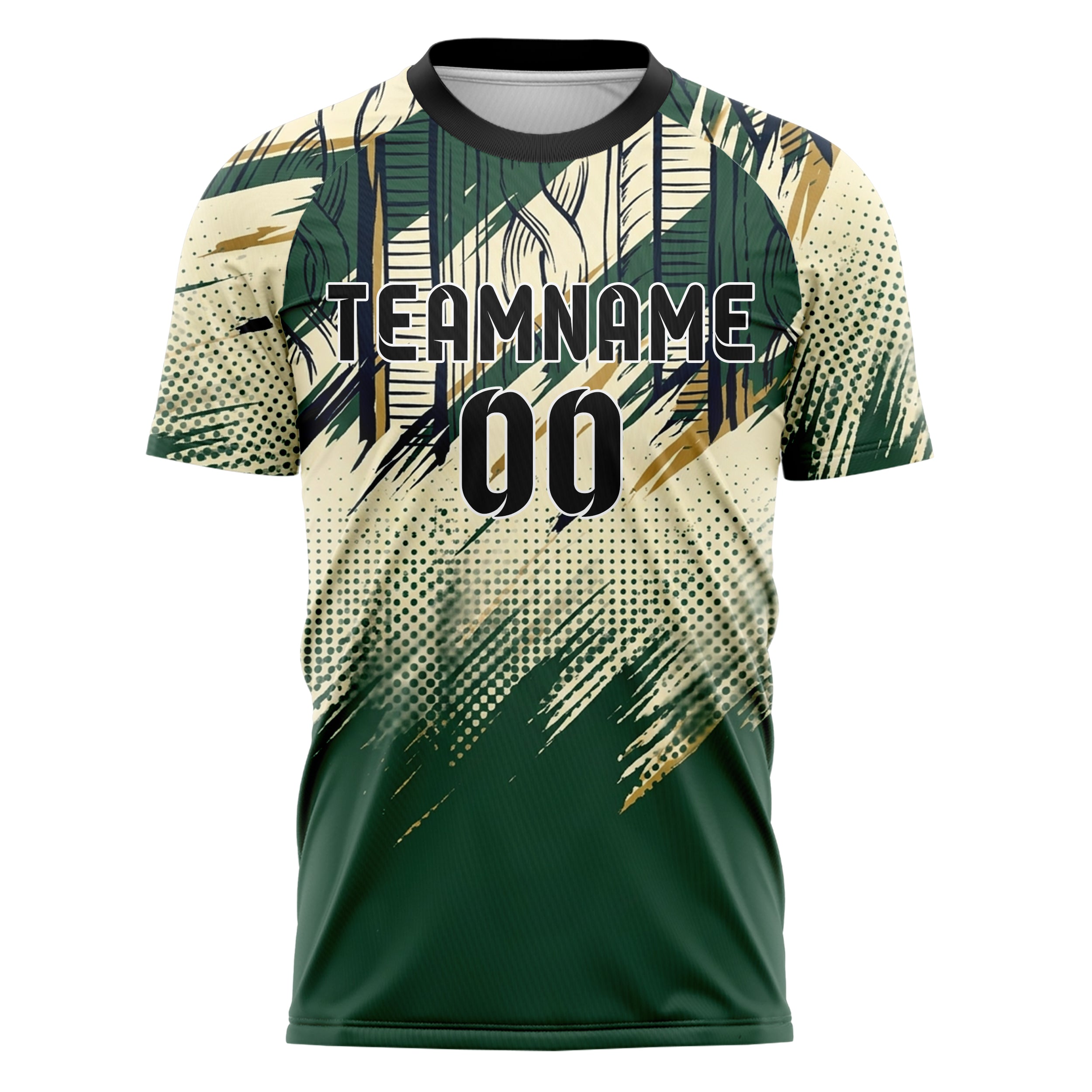 Hunter Green Cream Navy Old Gold Cableknit Athletic Rhythm Custom Soccer Jersey