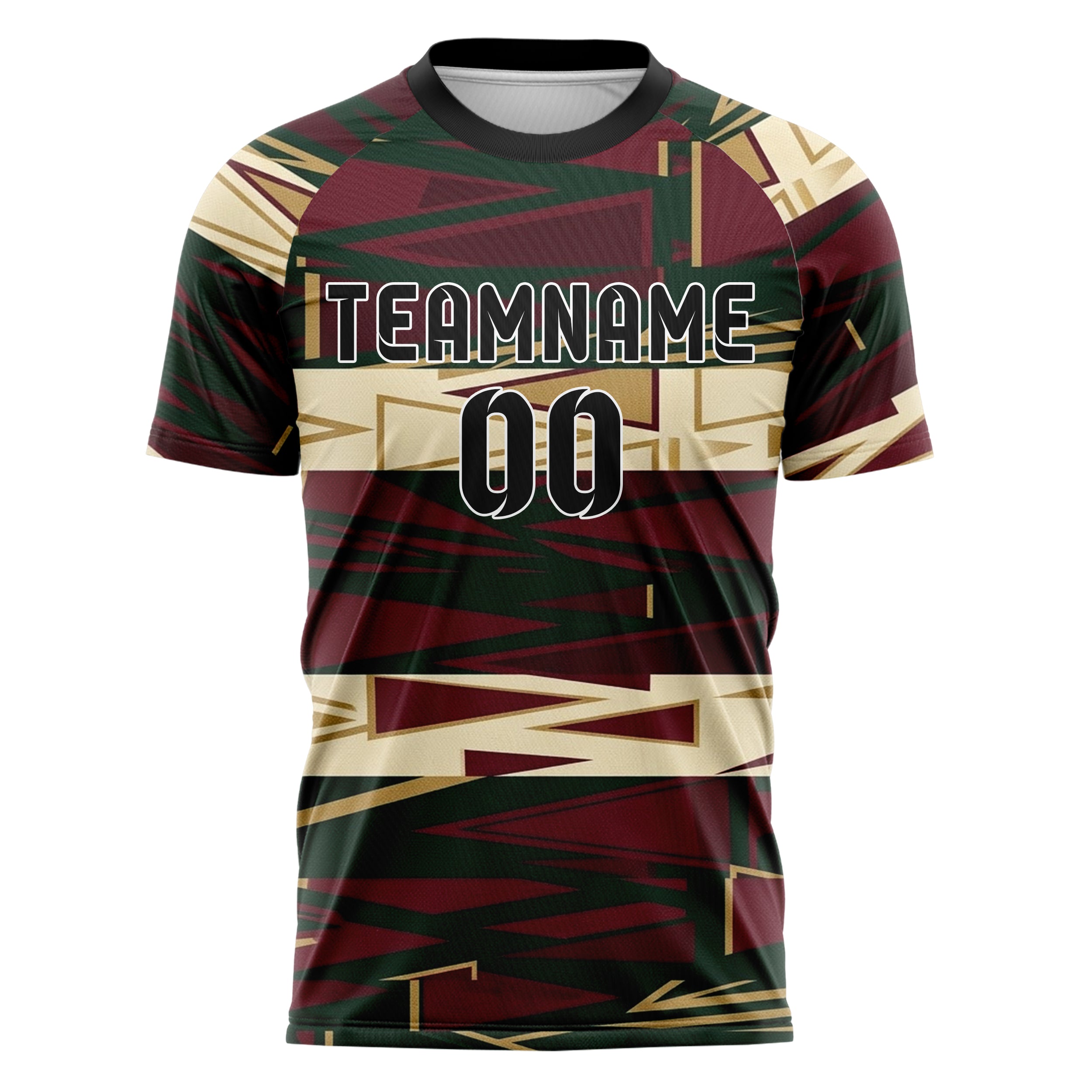 Forest Burgundy Cream Gold Trophyroom Pennant Shards Custom Soccer Jersey