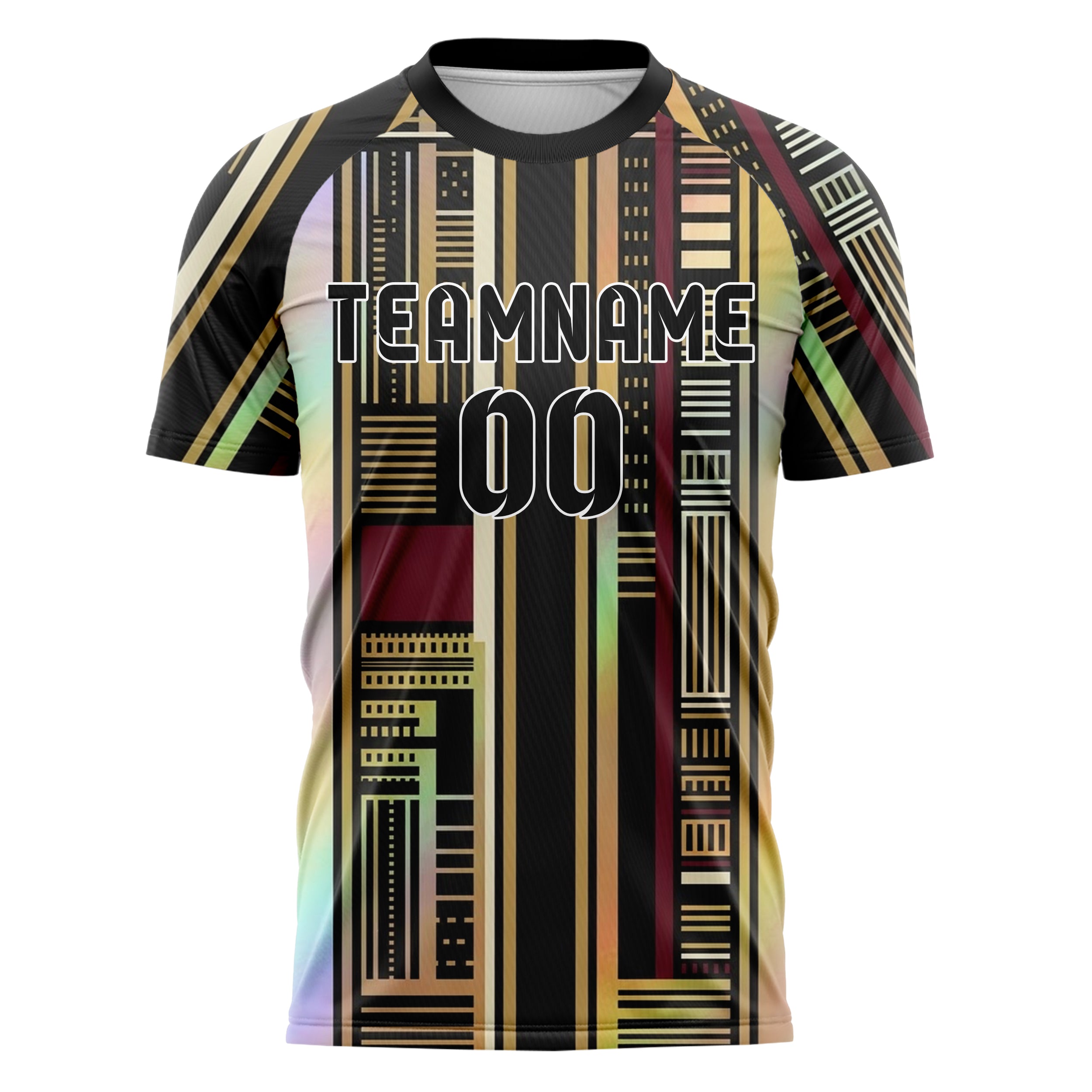Black Gold Cream Burgundy Rugby Band Architecture Custom Soccer Jersey