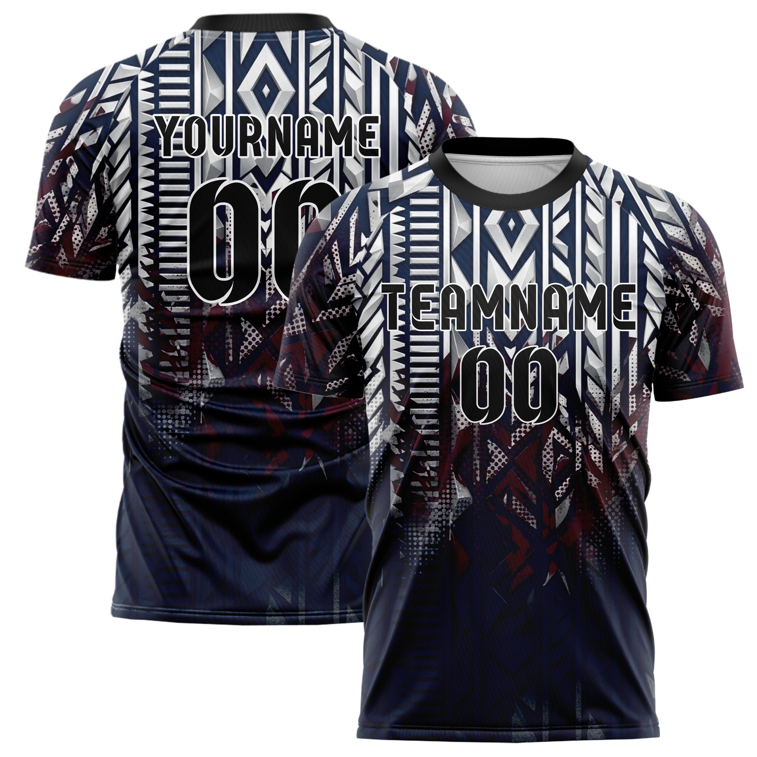 Navy White Maroon Grey Cableknit Athletic Rhythm Custom Soccer Jersey