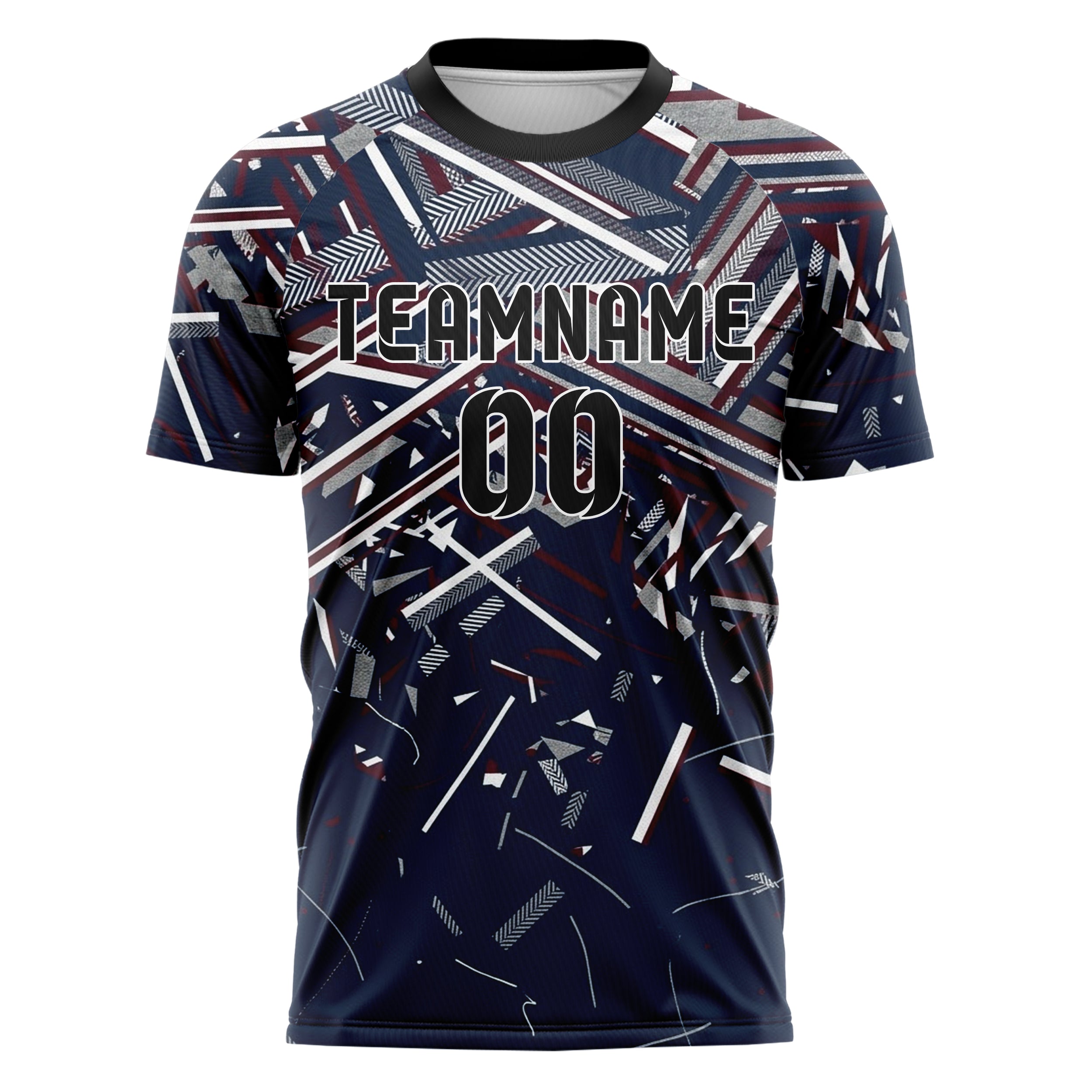 Navy White Maroon Grey Collegiate Stripe Heritage Custom Soccer Jersey