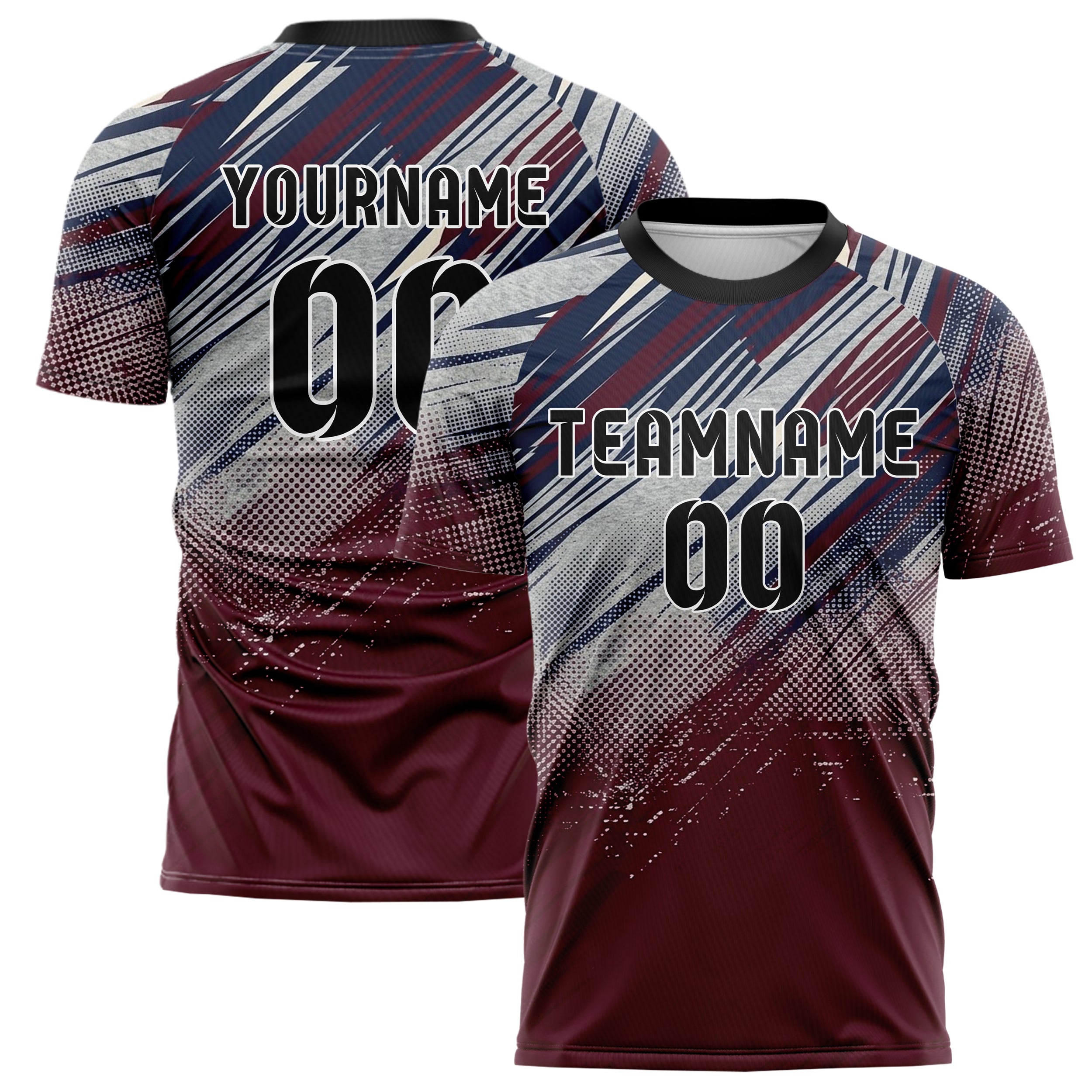 Heather Grey Navy Maroon Cream Rowing Blazer Lines Custom Soccer Jersey