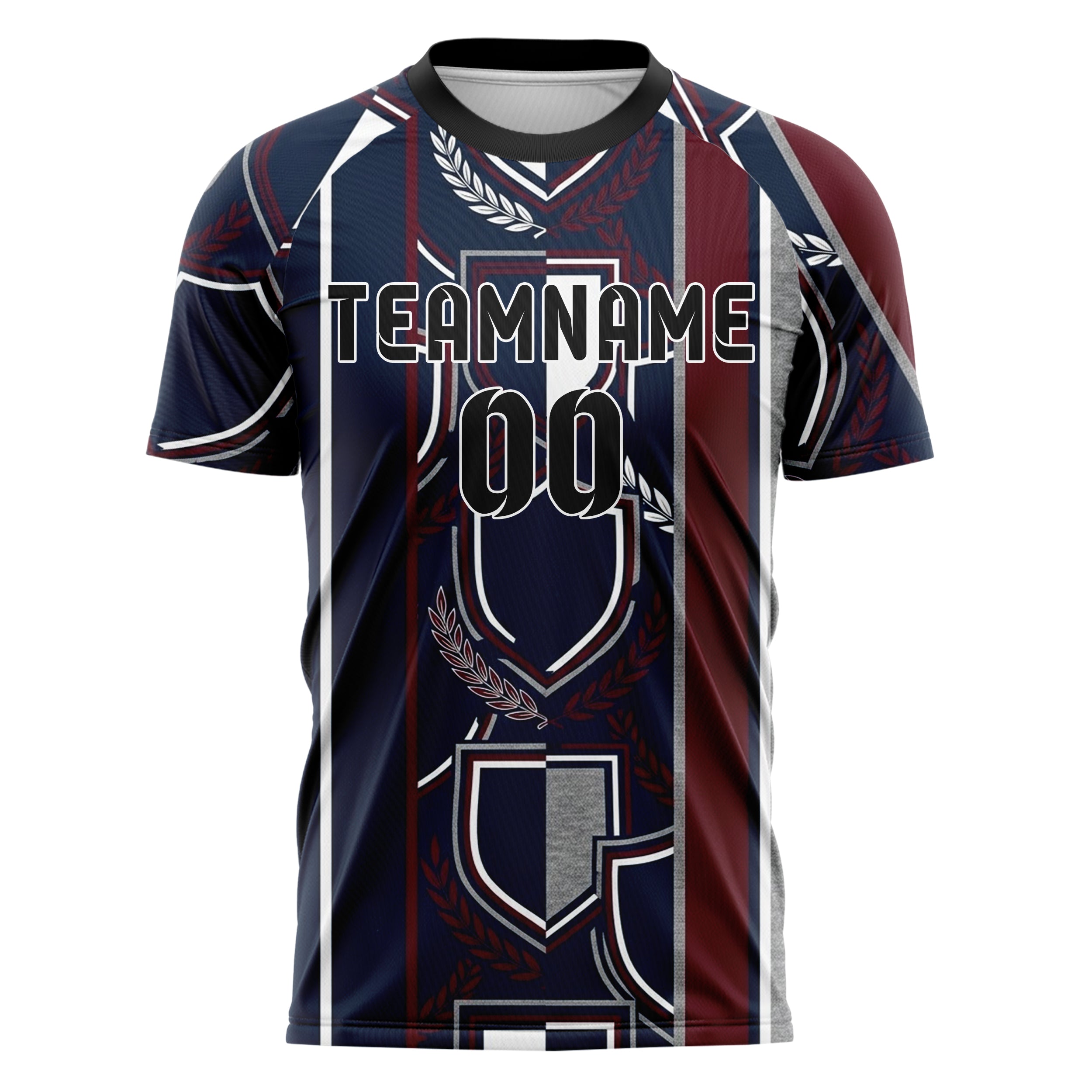 Navy White Maroon Grey Crest Fragment Lattice Custom Soccer Jersey