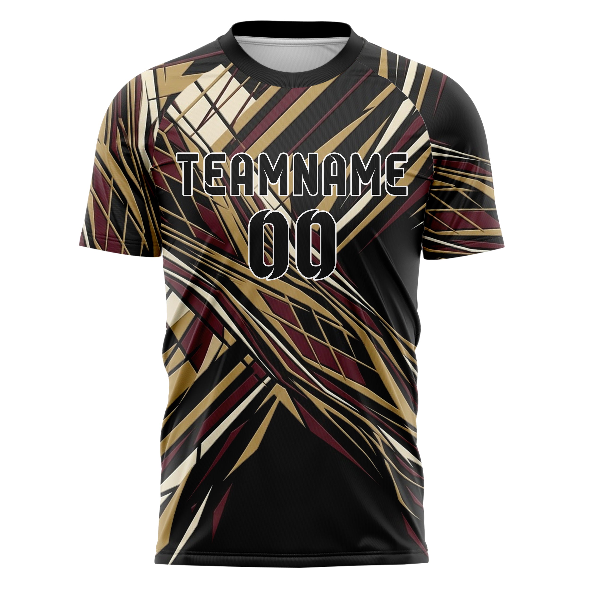 Black Gold Cream Burgundy Varsity Argyle Fracture Custom Soccer Jersey