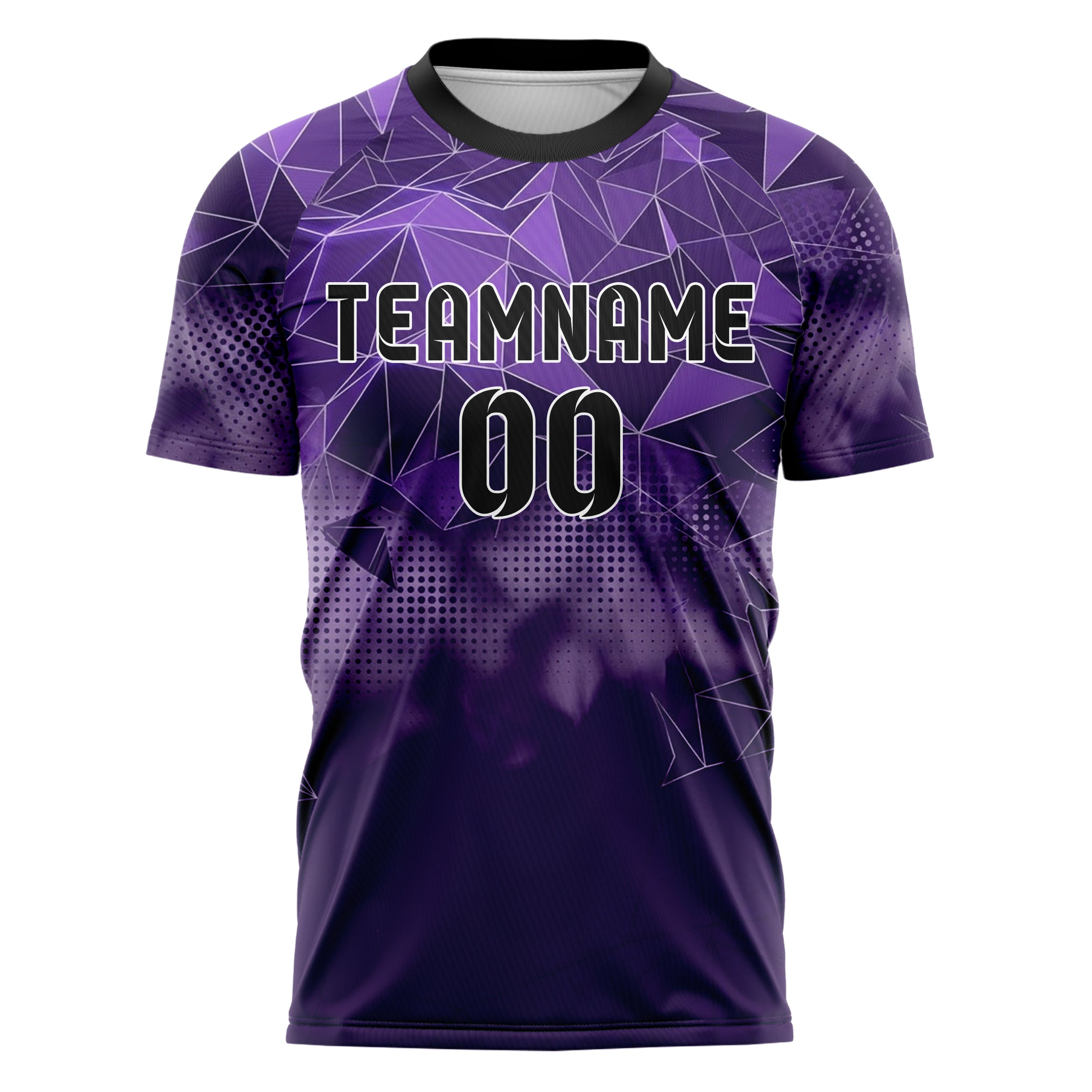 Purple Violet Silver Polygon Terrain Fracture Custom Soccer Jersey