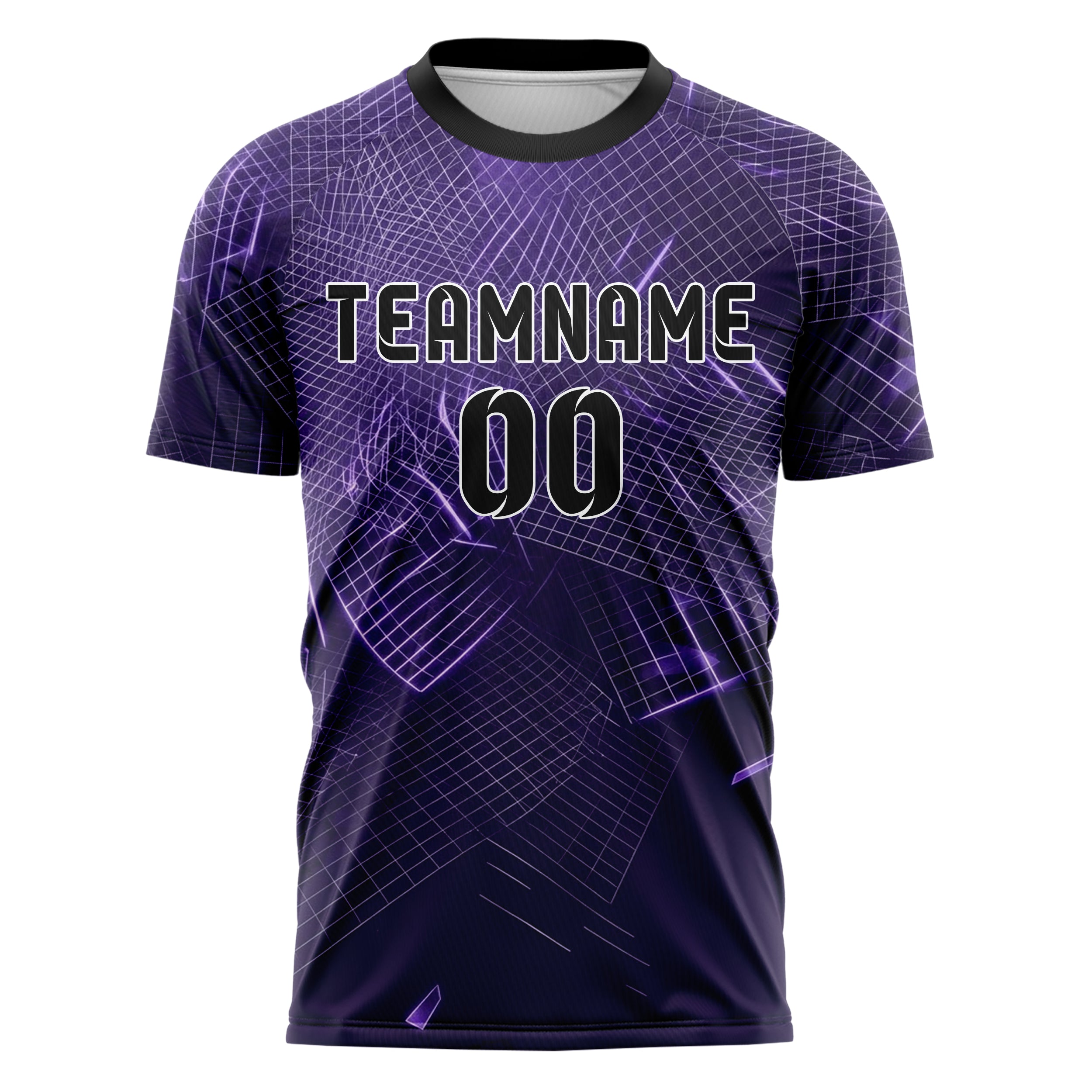 Purple Violet Silver Holographic Mesh Grid Custom Soccer Jersey