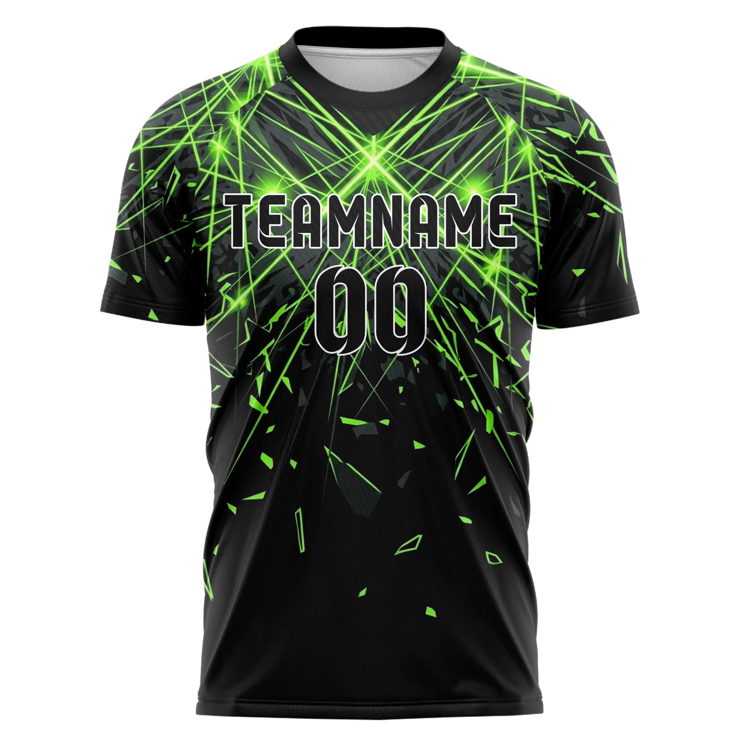 Carbon Acid Green Laser Grid Arena Custom Soccer Jersey