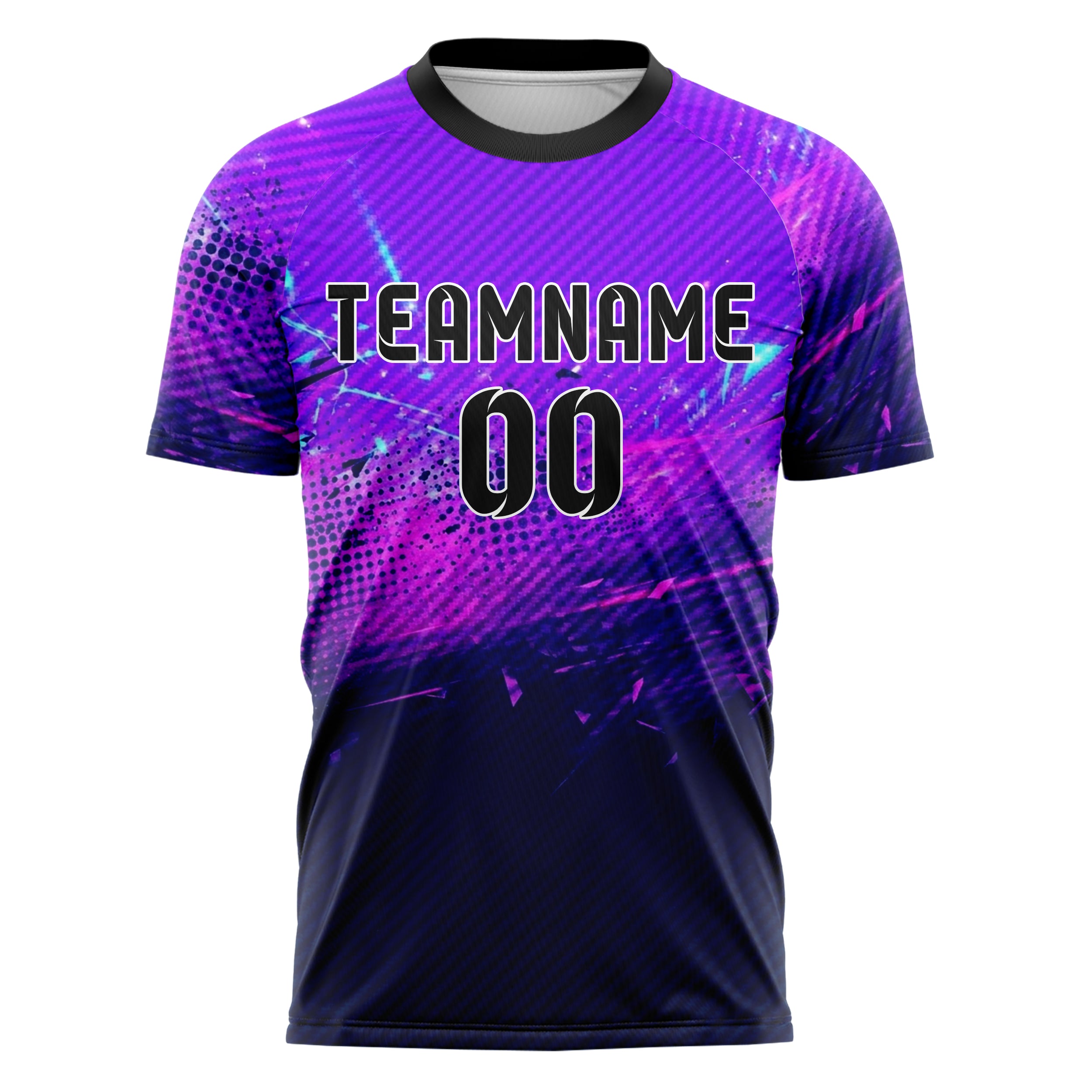 Violet Pink Midnight Blue Cyan White Uv Haze Transition Custom Soccer Jersey