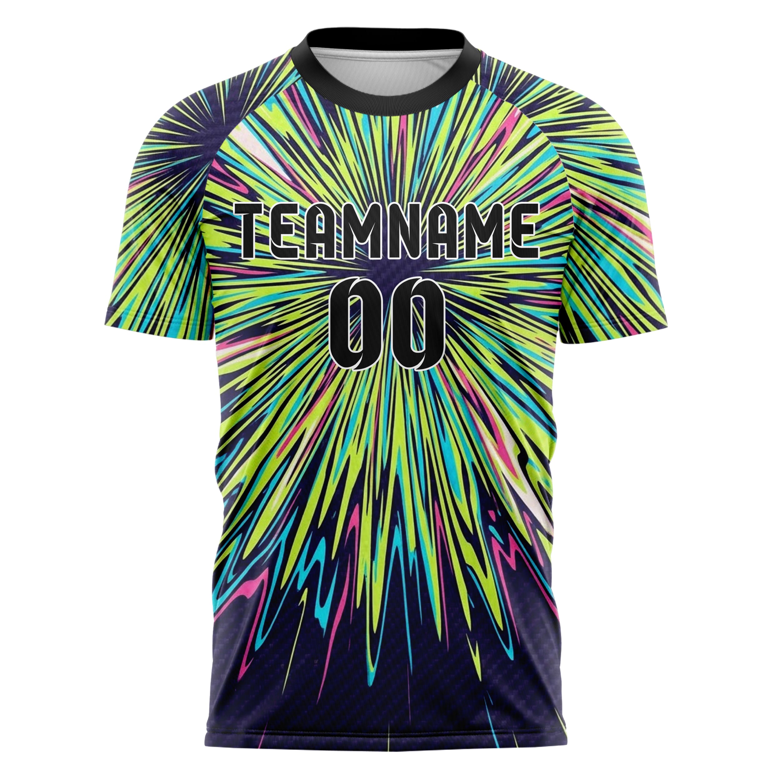 Indigo Acid Lime Cyan Pink White Chromatic Poster Melt Custom Soccer Jersey