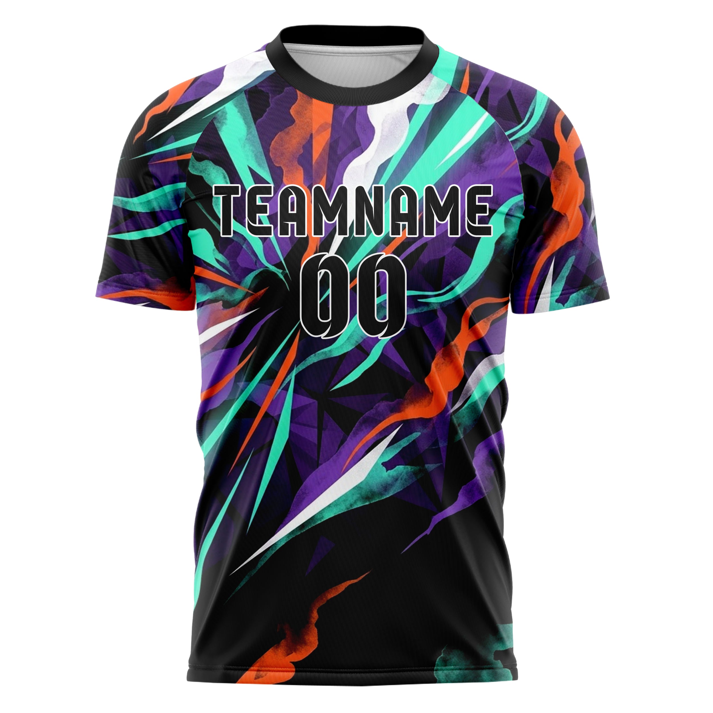 Black Teal Orange Purple White Prism Smoke Drift Custom Soccer Jersey