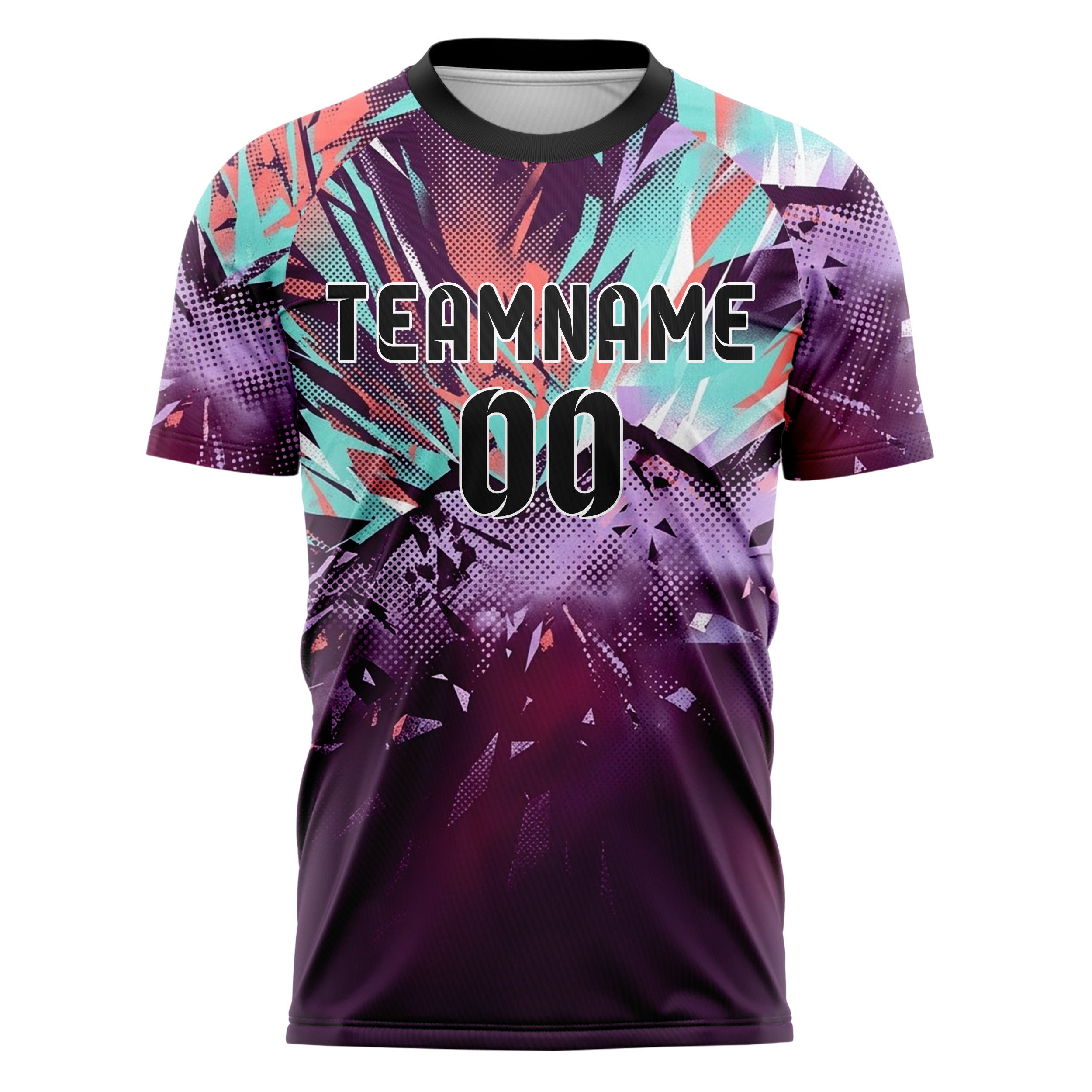 Plum Coral Aqua Lilac White Uv Haze Transition Custom Soccer Jersey