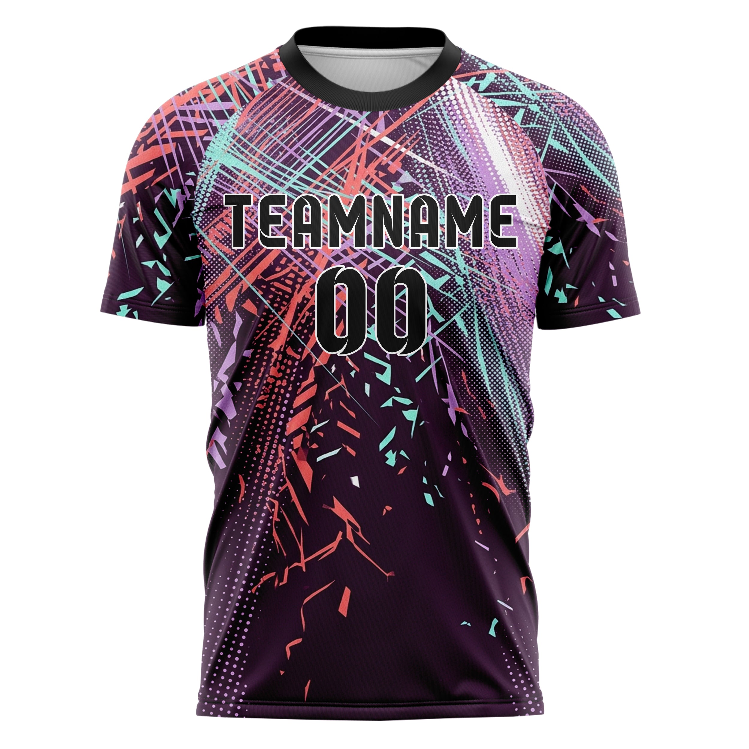 Plum Coral Aqua Lilac White Uv Haze Transition Custom Soccer Jersey