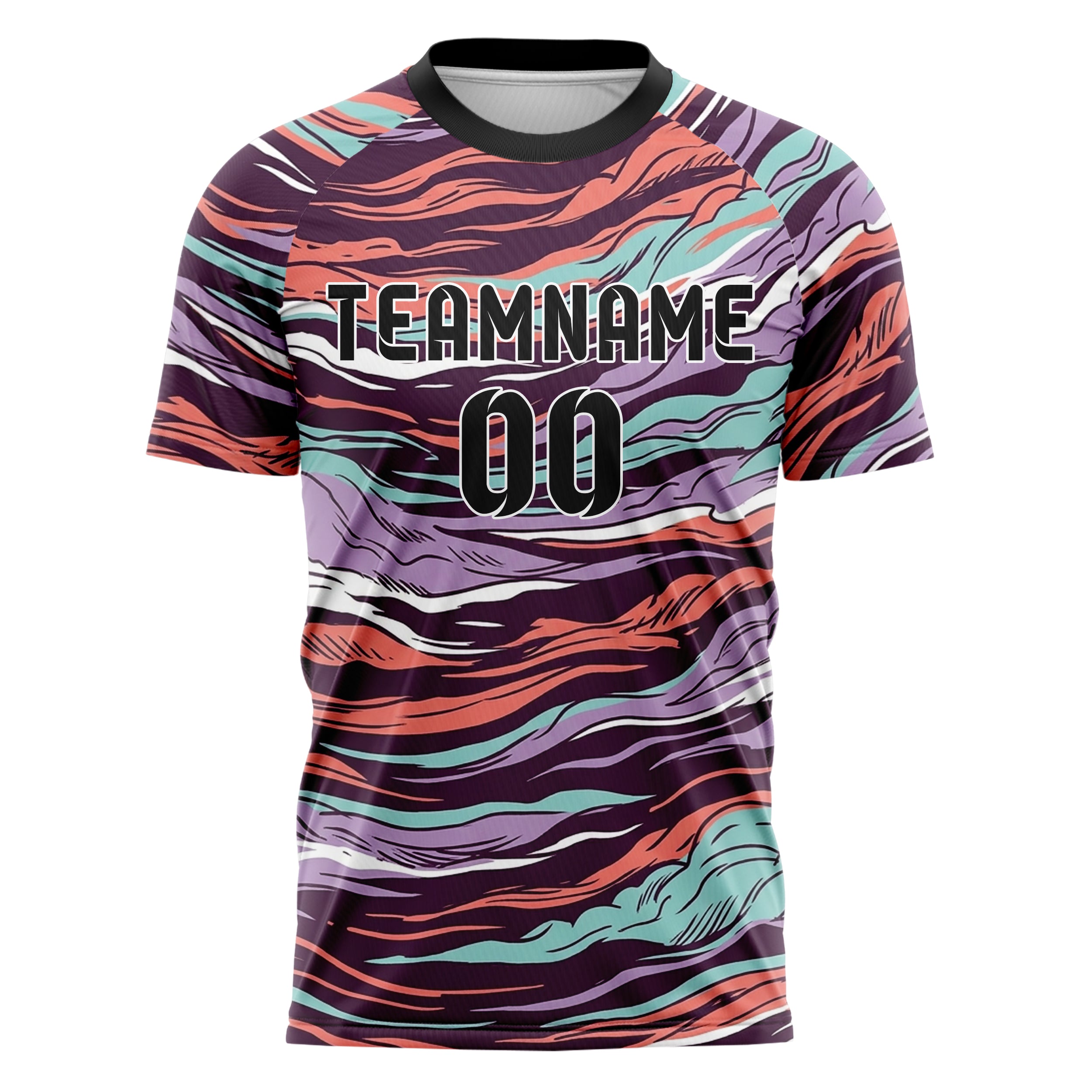 Plum Coral Aqua Lilac White Prism Smoke Drift Custom Soccer Jersey