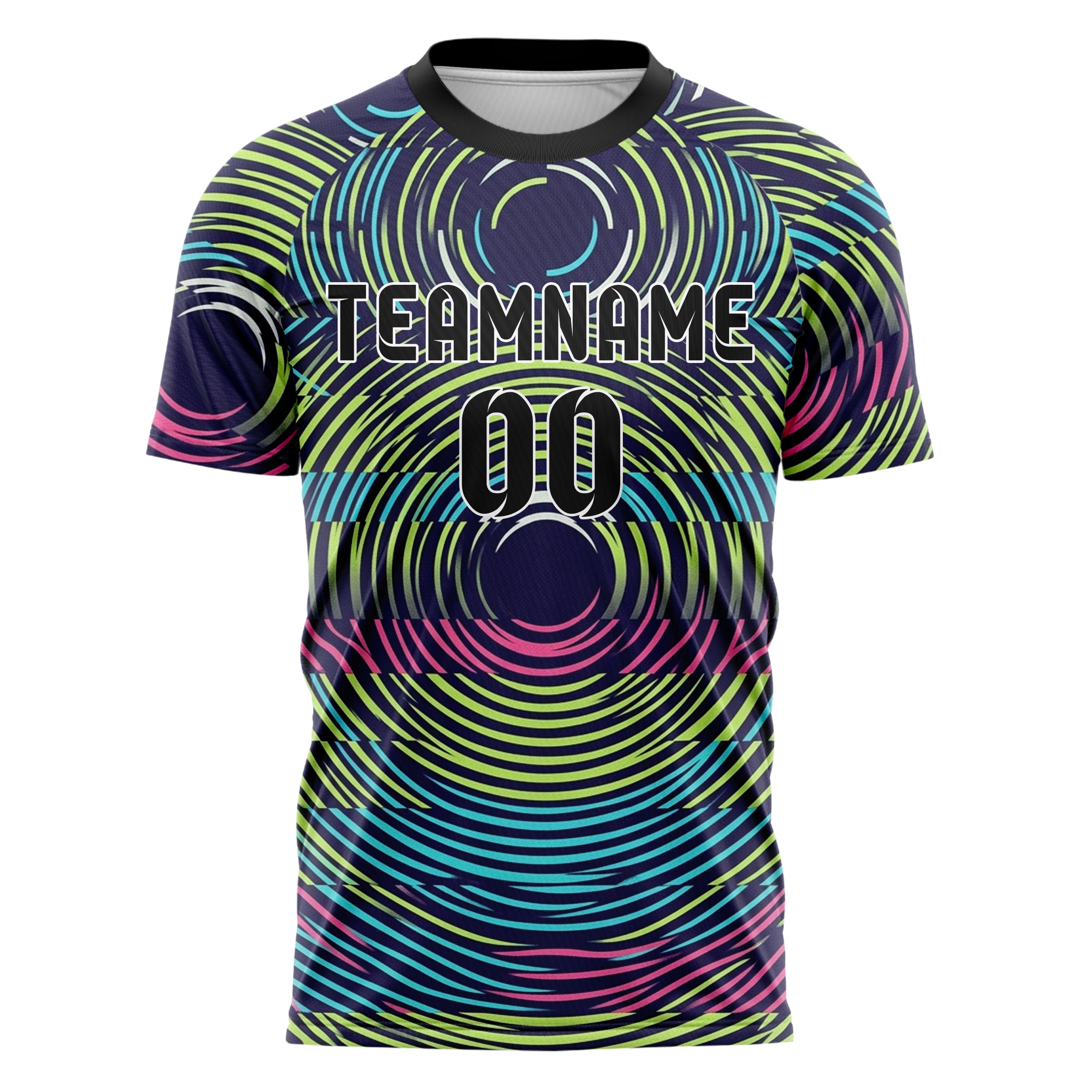 Indigo Acid Lime Cyan Pink White Strobering Web Custom Soccer Jersey