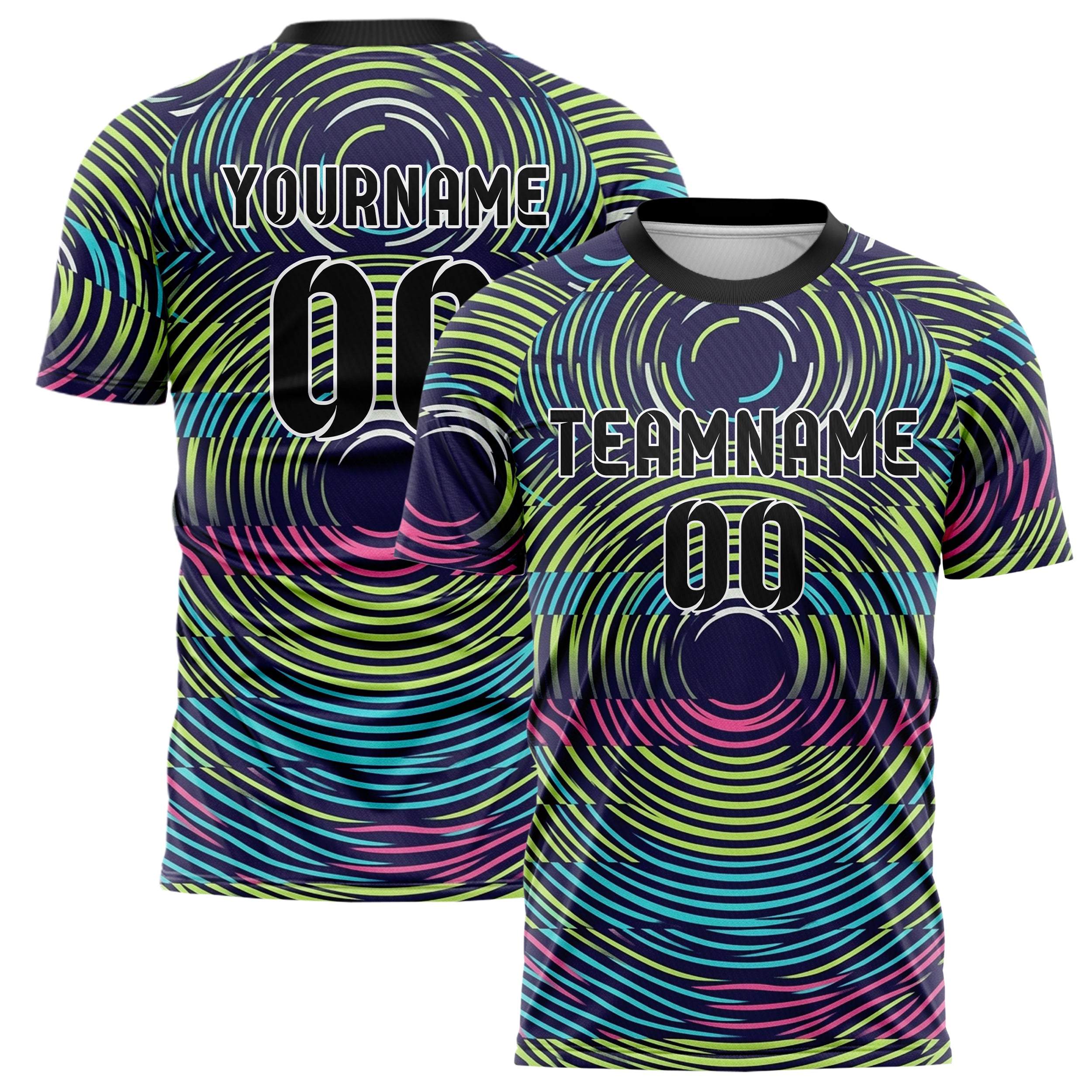 Indigo Acid Lime Cyan Pink White Strobering Web Custom Soccer Jersey