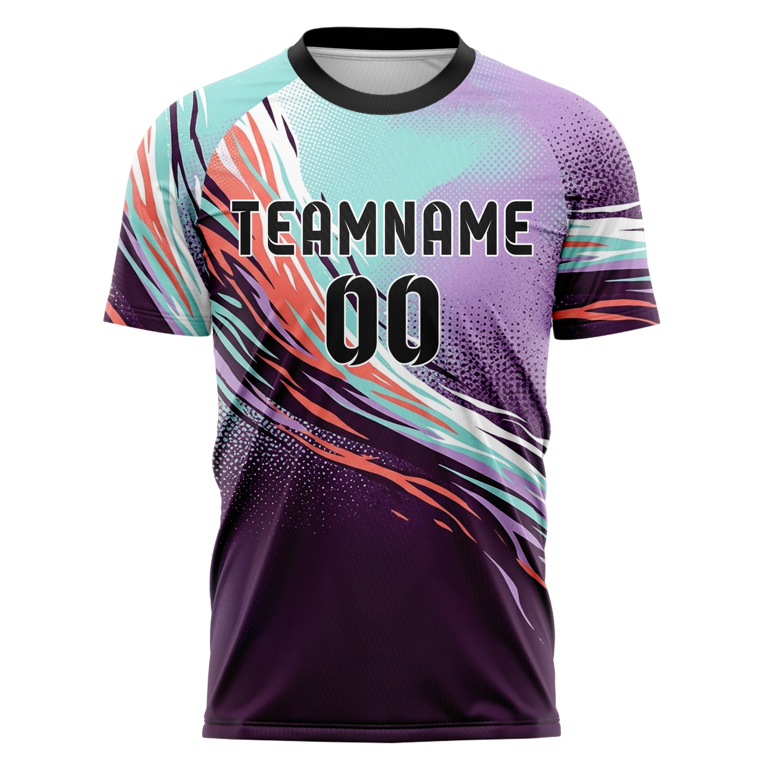 Plum Coral Aqua Lilac White Uv Haze Transition Custom Soccer Jersey