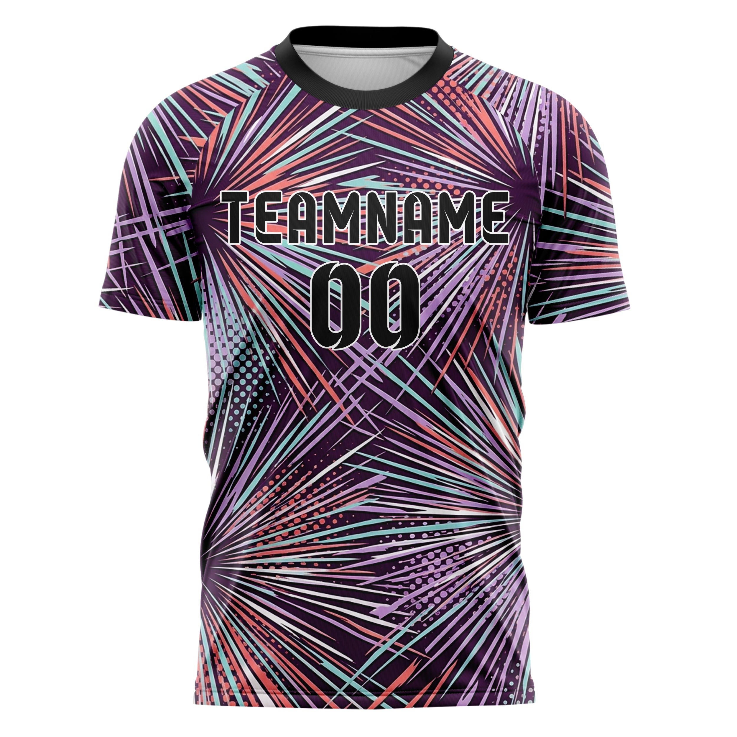 Plum Coral Aqua Lilac White Uv Haze Transition Custom Soccer Jersey