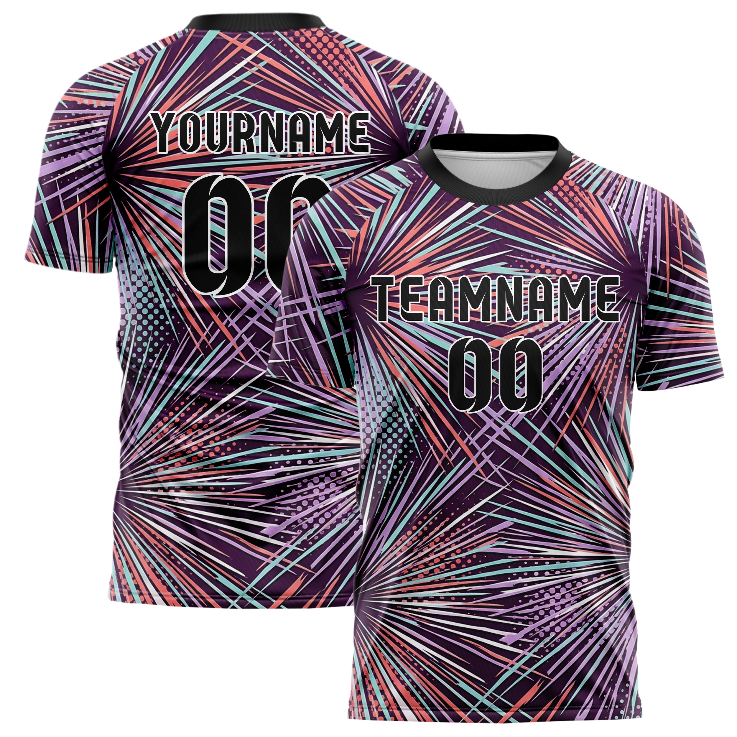 Plum Coral Aqua Lilac White Uv Haze Transition Custom Soccer Jersey
