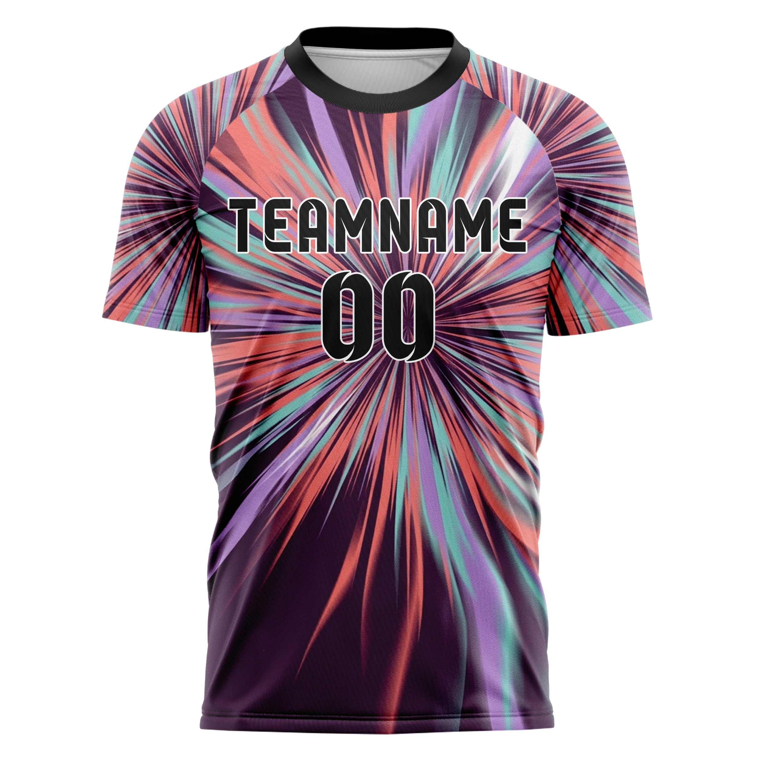 Plum Coral Aqua Lilac White Prism Smoke Drift Custom Soccer Jersey