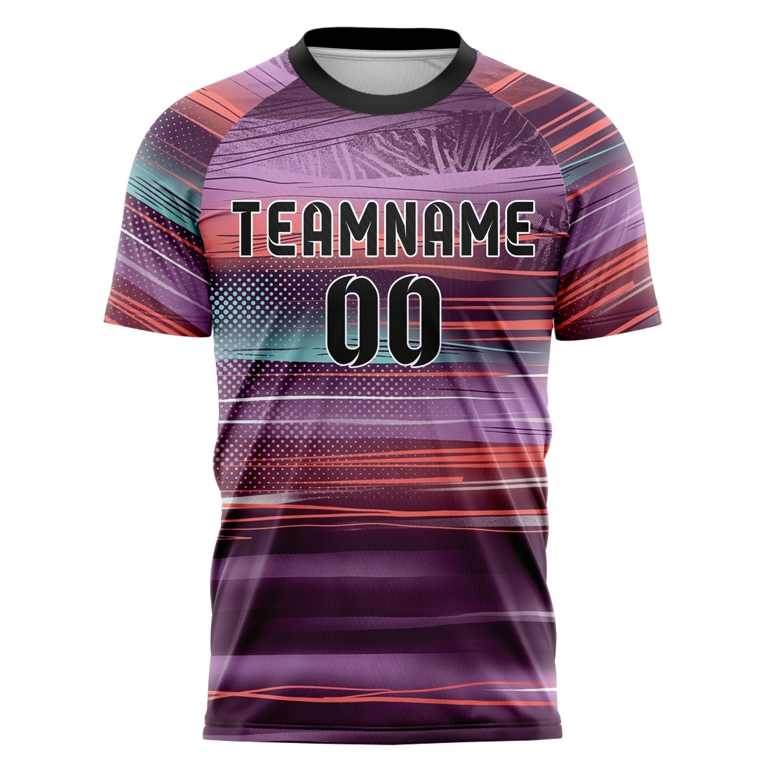 Plum Coral Aqua Lilac White Uv Haze Transition Custom Soccer Jersey