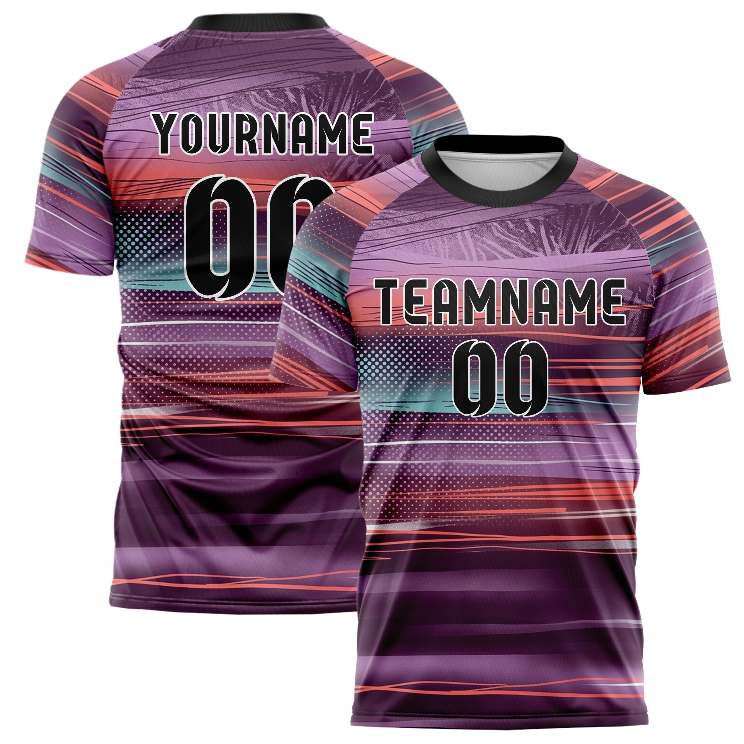 Plum Coral Aqua Lilac White Uv Haze Transition Custom Soccer Jersey