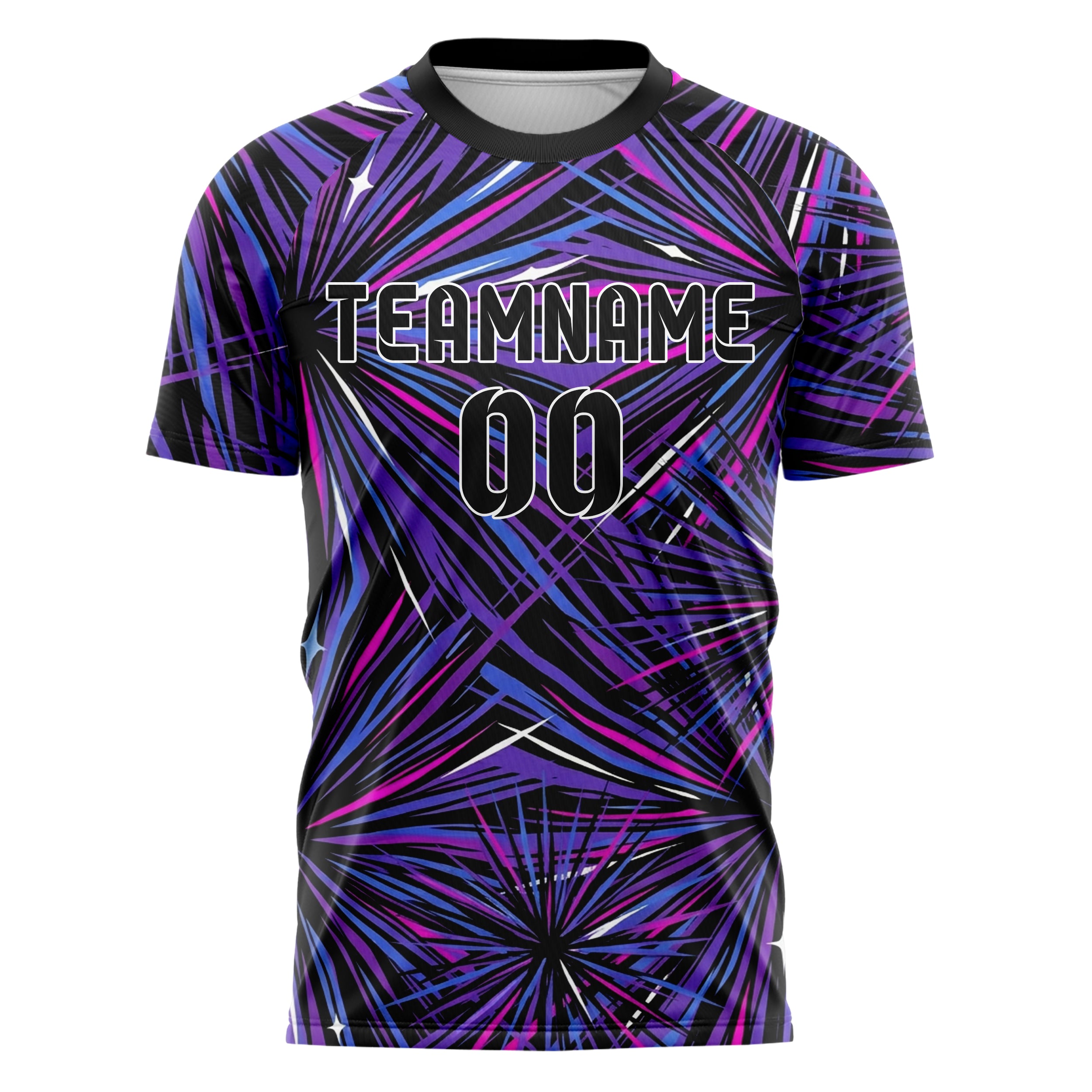 Black UV Purple Electric Blue Magenta White Chromatic Poster Melt Custom Soccer Jersey