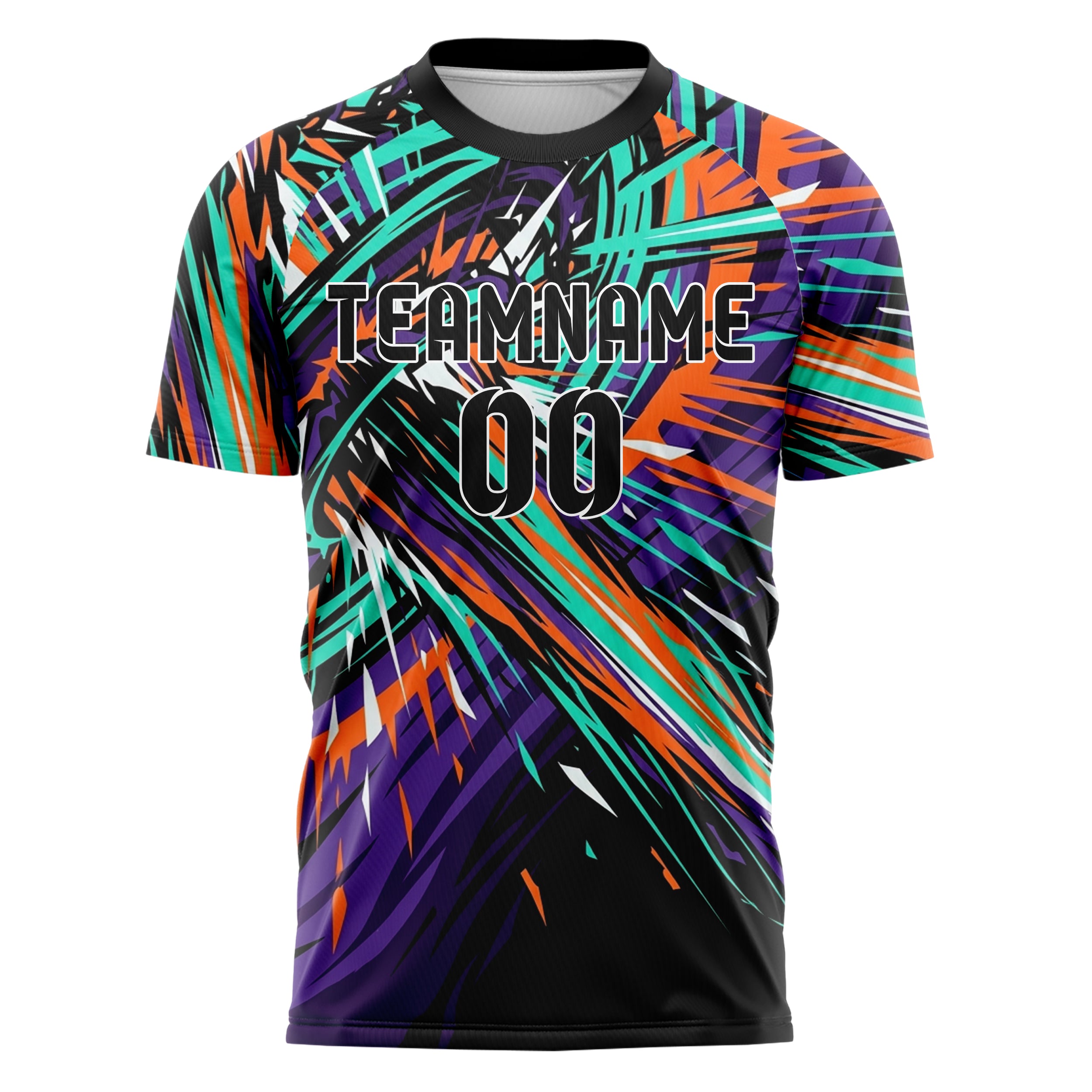 Black Teal Orange Purple White Basspulse Eruption Custom Soccer Jersey