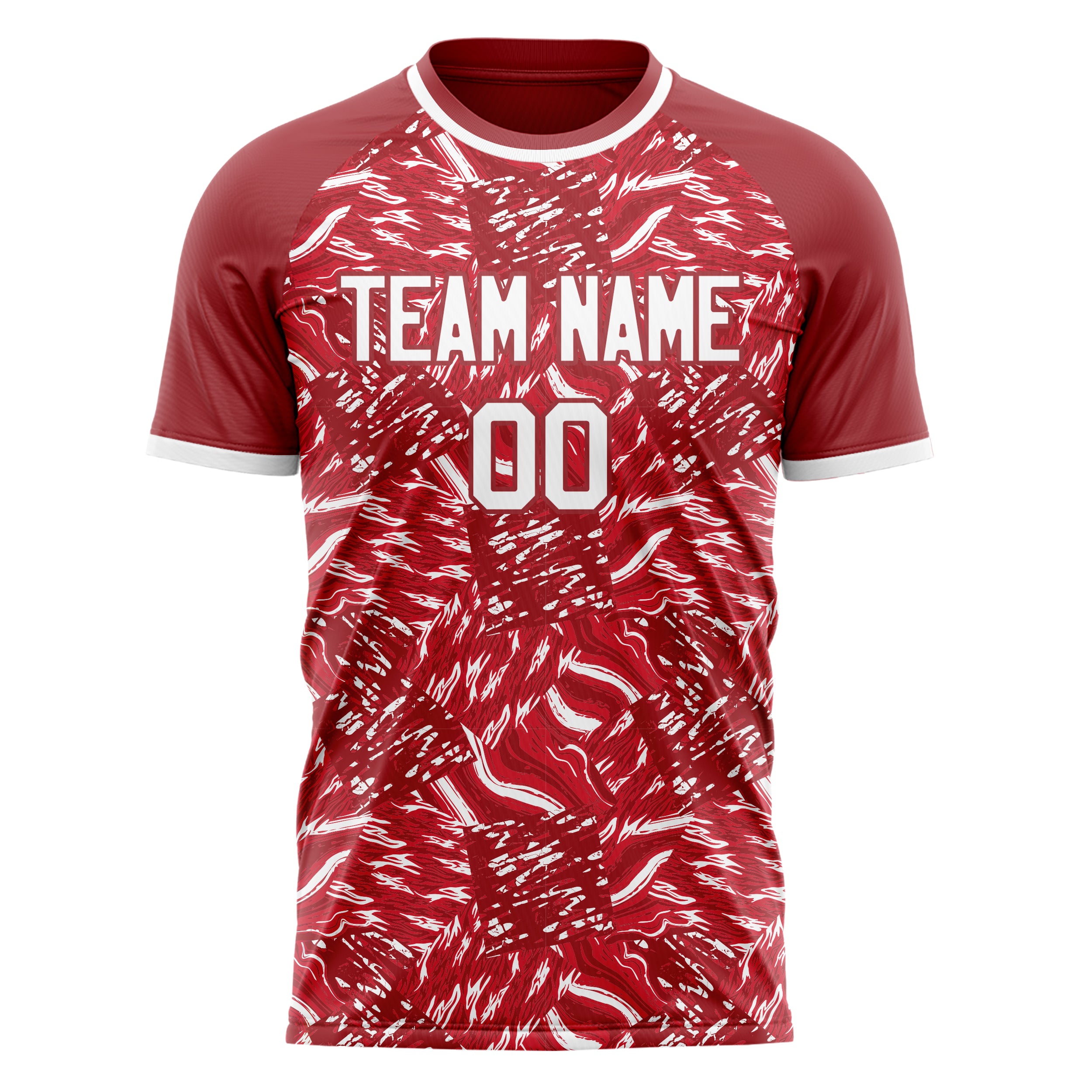 Custom Red White Pattern Soccer Jersey