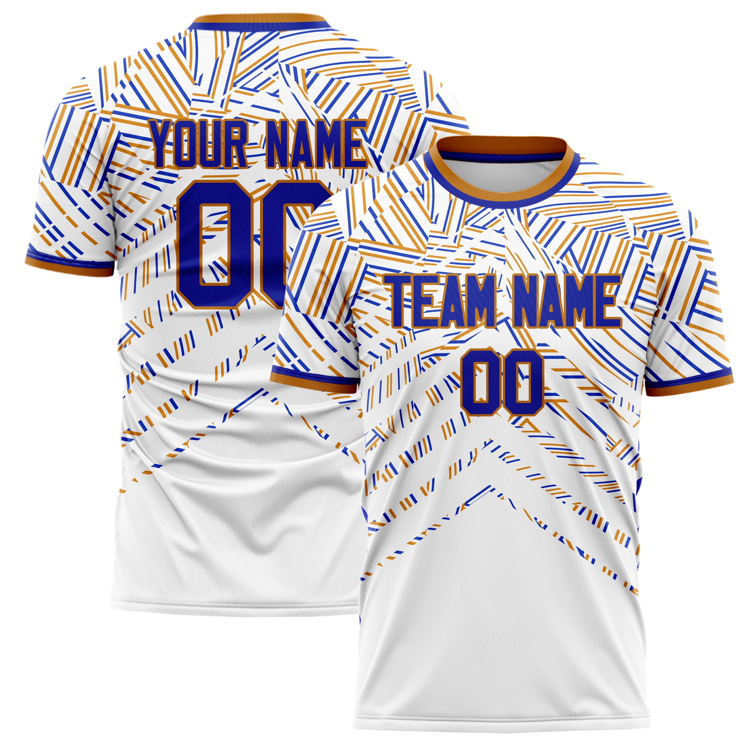 Custom White Royal Pattern Soccer Jersey
