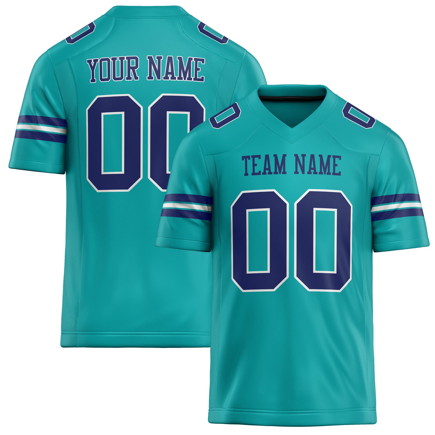 Custom Aqua Purple Solid Colour Football Jersey FT02240730AQ002