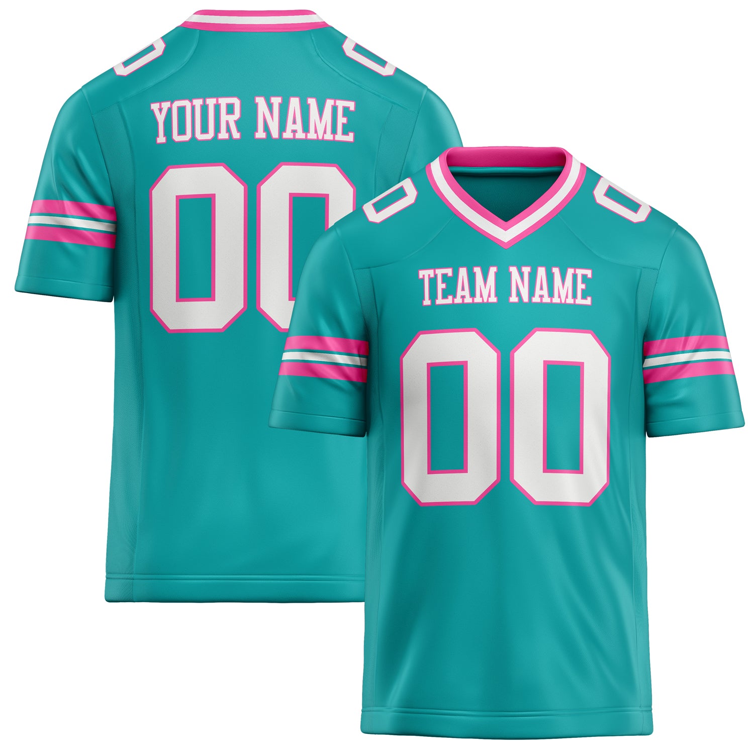 Custom Aqua White Solid Colour Football Jersey FT02240730AQ004