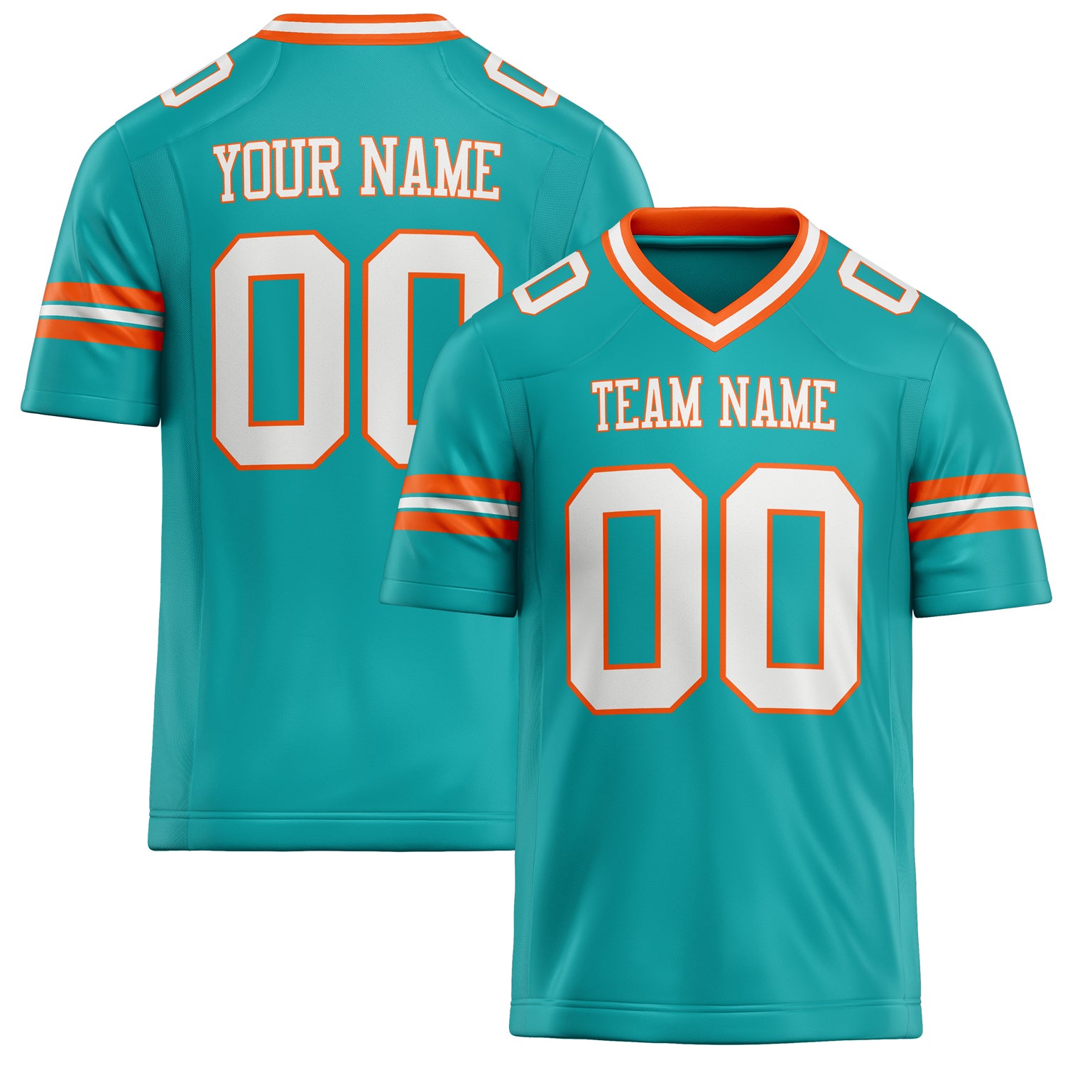 Custom Aqua White Solid Colour Football Jersey FT02240730AQ012