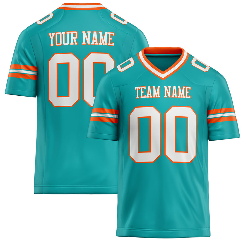 Custom Aqua White Solid Colour Football Jersey FT02240730AQ012