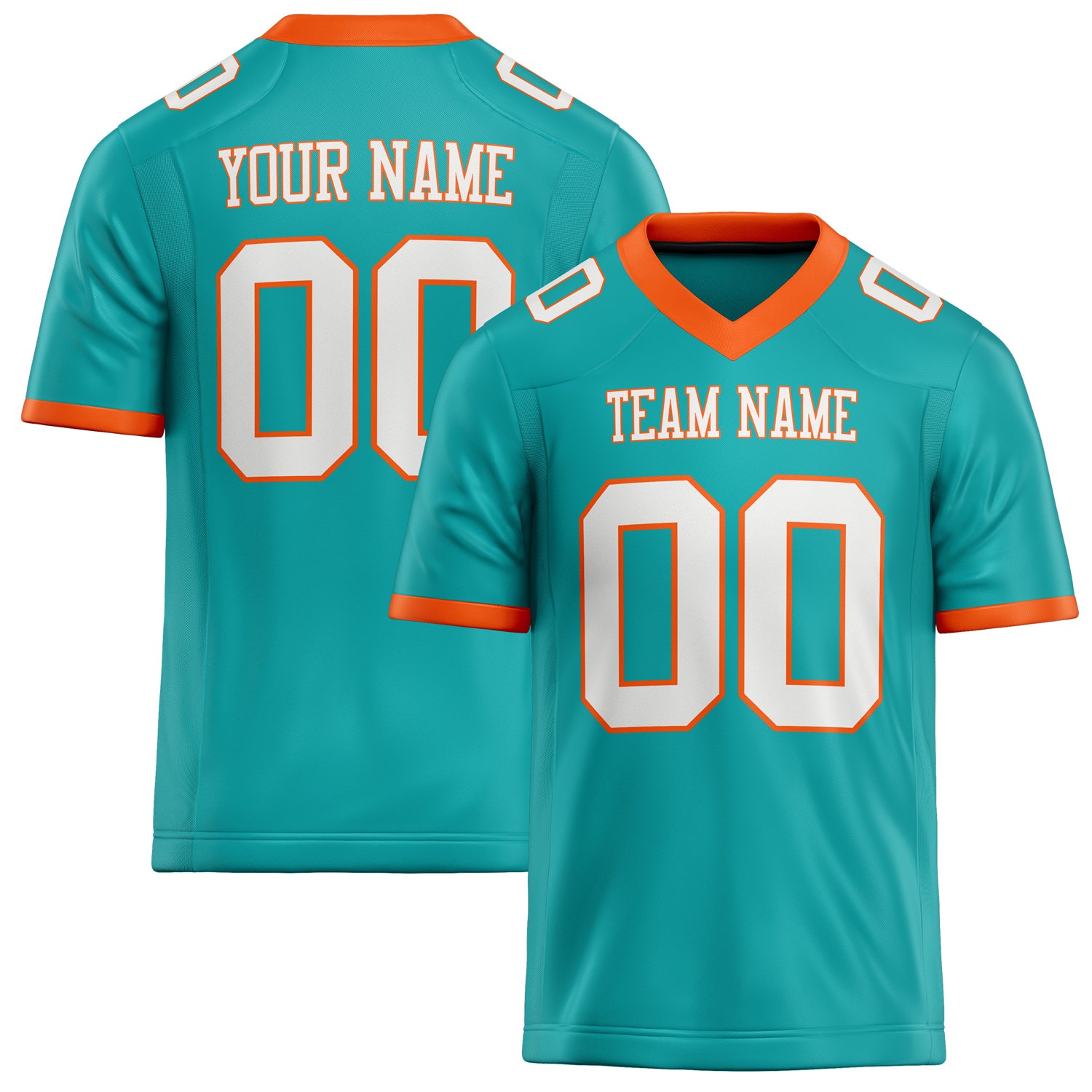 Custom Aqua White Solid Colour Football Jersey FT02240730AQ018