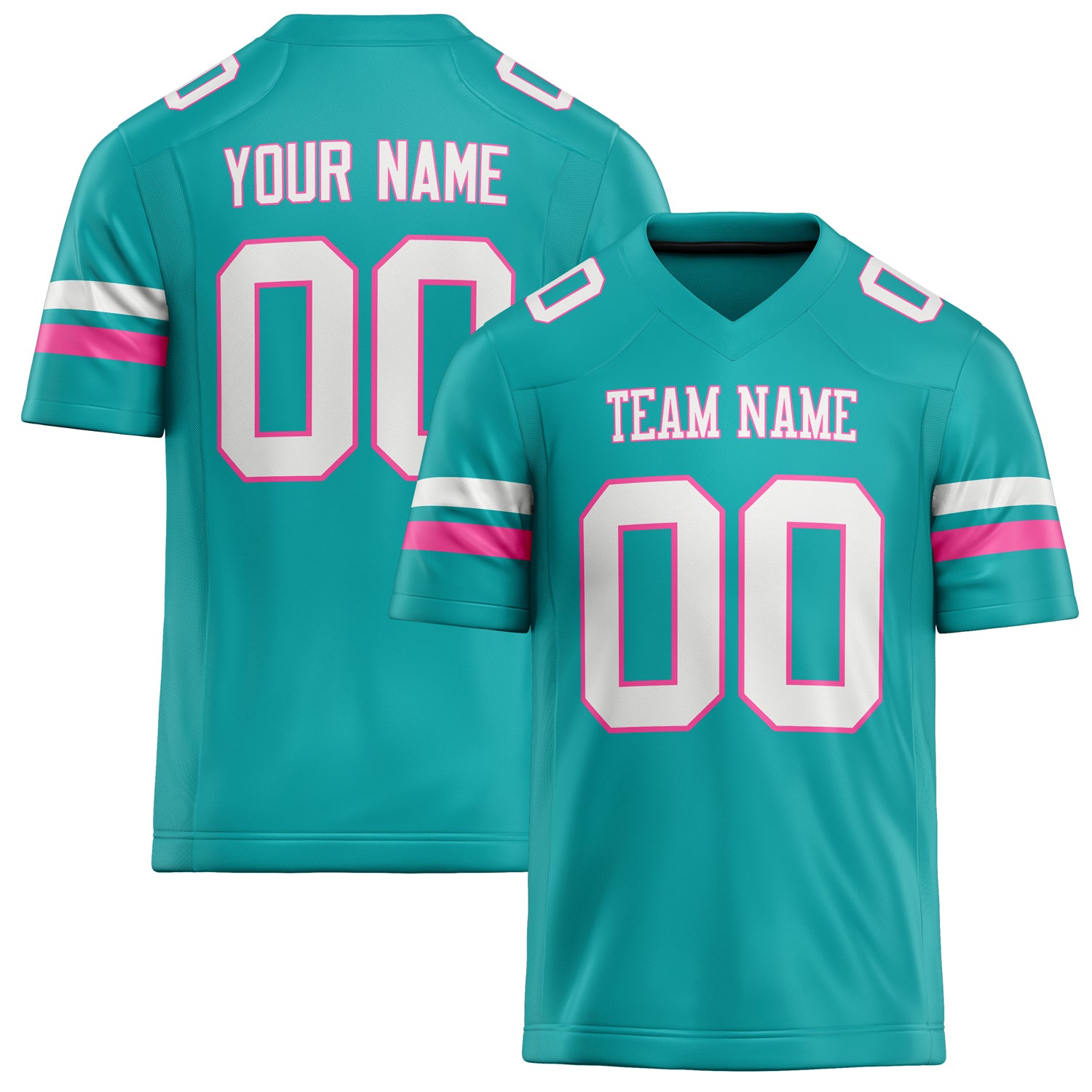 Custom Aqua White Solid Colour Football Jersey FT02240730AQ020