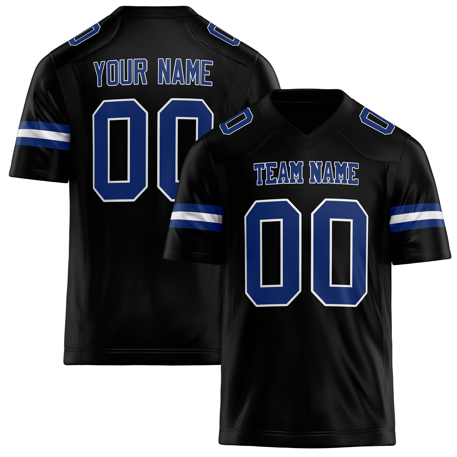 Custom Black royal Solid Colour Football Jersey FT02240730BL023